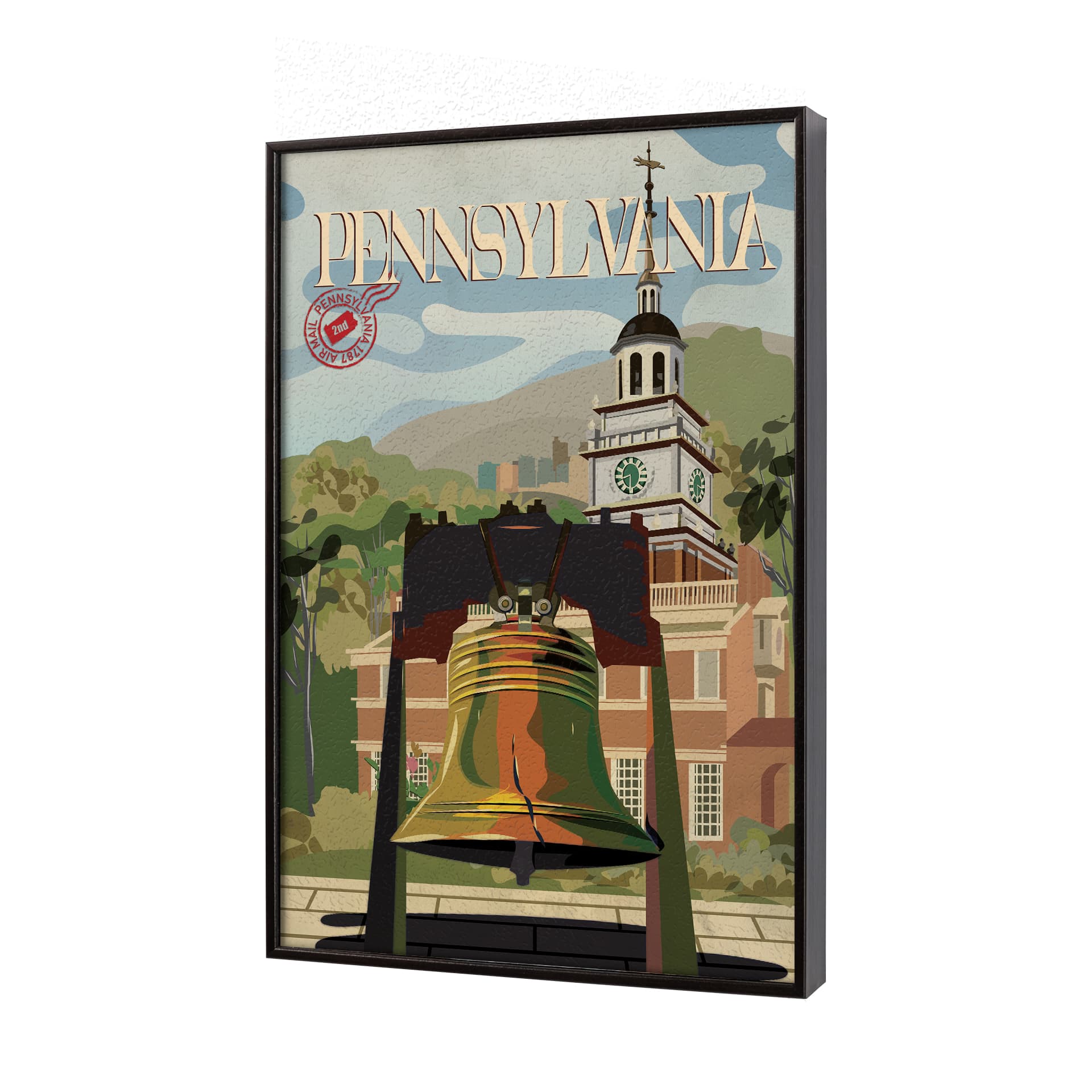 Pennsylvania Go USA (SM) by Mercana Studio a Hand Embellished Decograph Framed Art Print — product photograph