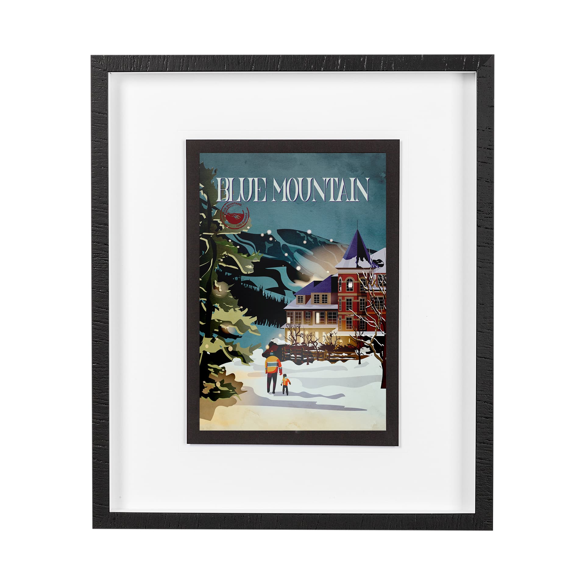 Blue Mountain by Simeng a Framed Art Print Matted under Glass — product photograph