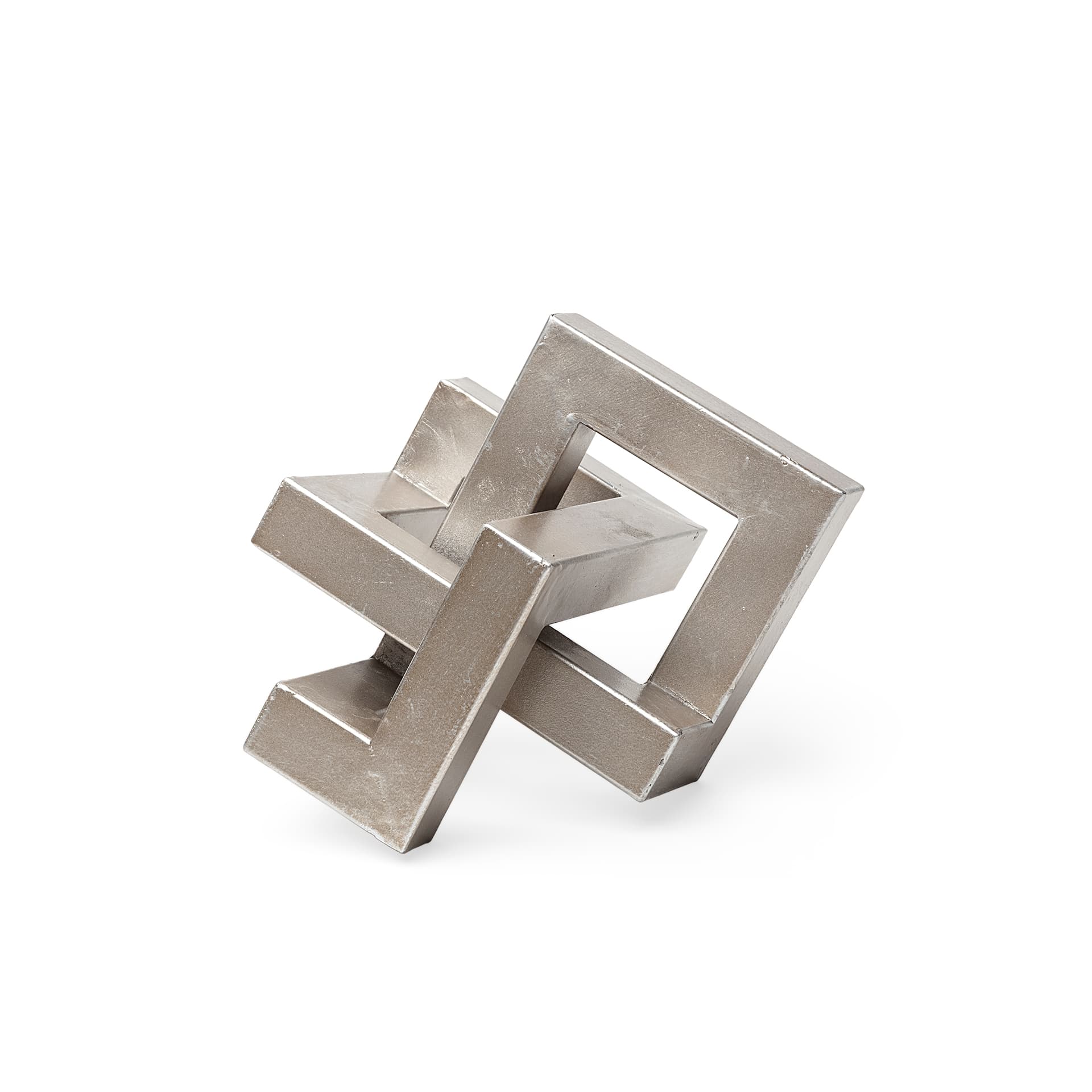 Link Small Silver Metal Sculpture Decorative Object — product photograph