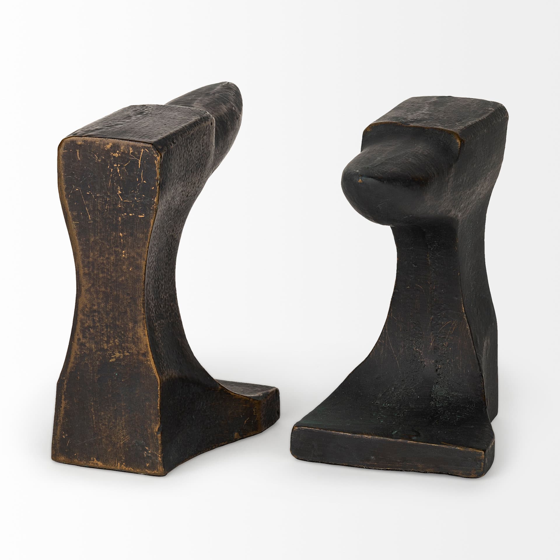 Anvilia (Set of 2) 12L x 4W Black With Gold Accents Anvil Shaped Bookends — product photograph