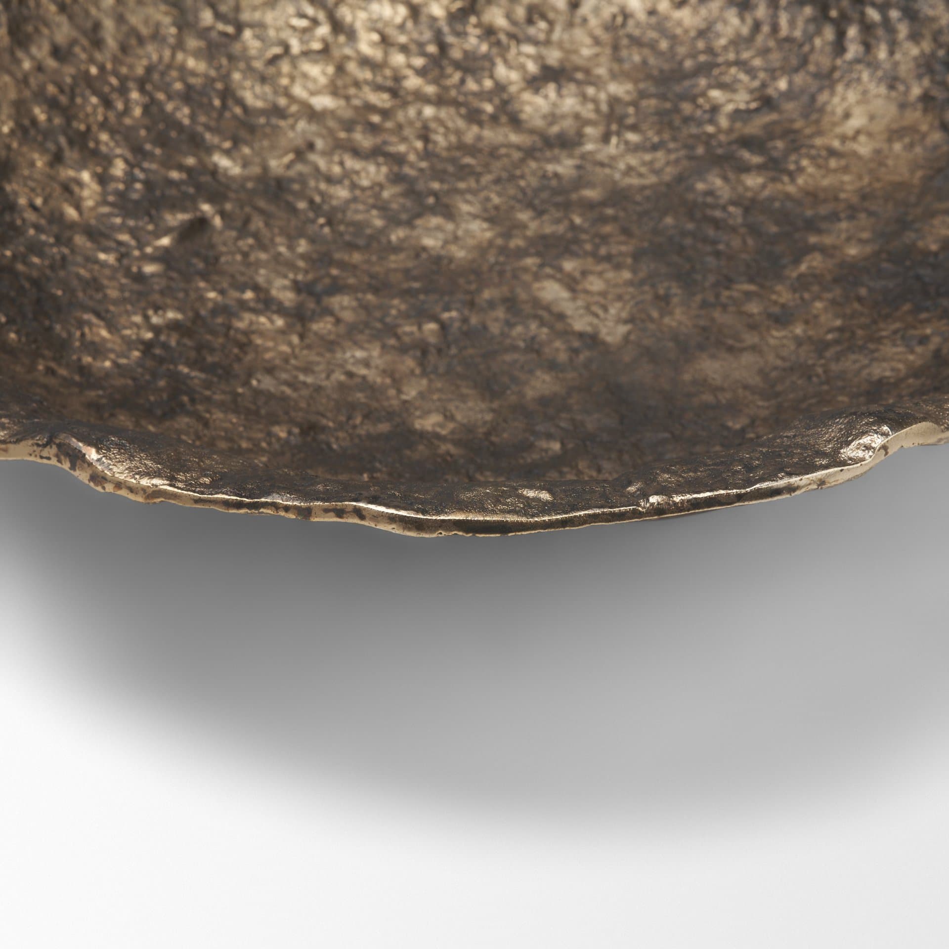 Verdant Large Antiqued Brass Metal Decorative Centerpiece Bowl — product photograph