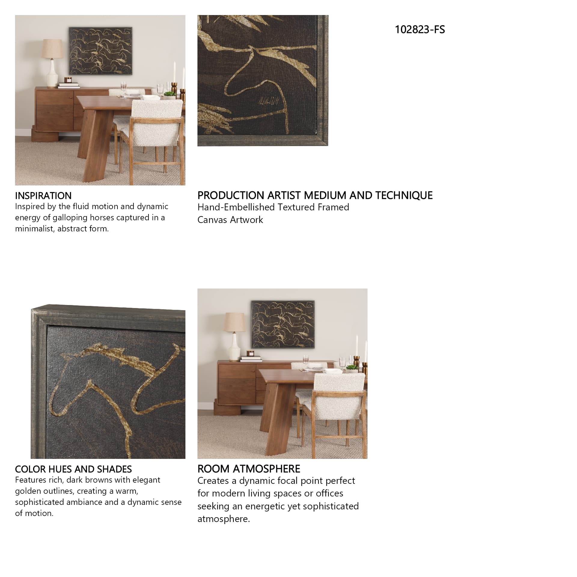 Flaxen Chestnut by Mercana Studio Hand-Embellished Textured Framed Canvas Artwork — product photograph