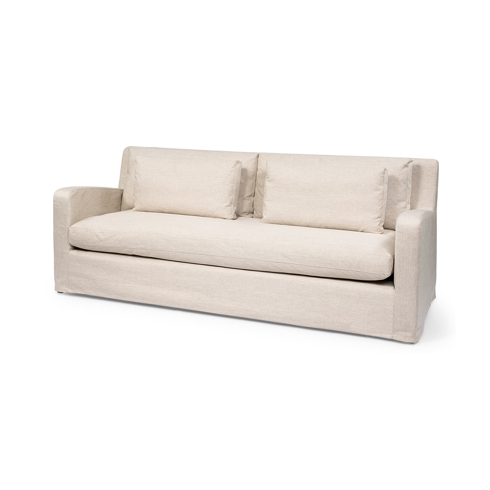 Denly II 92.5W Beige Slipcover Three Seater Sofa — product photograph