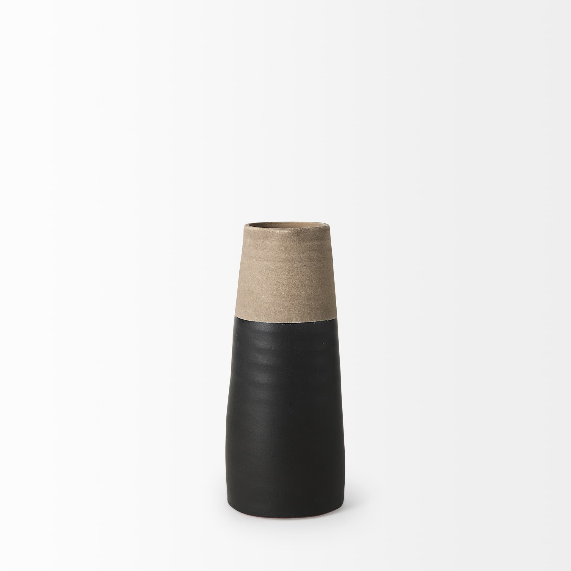 Garand Small 13H Two-Toned Black/Natural Ceramic Jug — product photograph