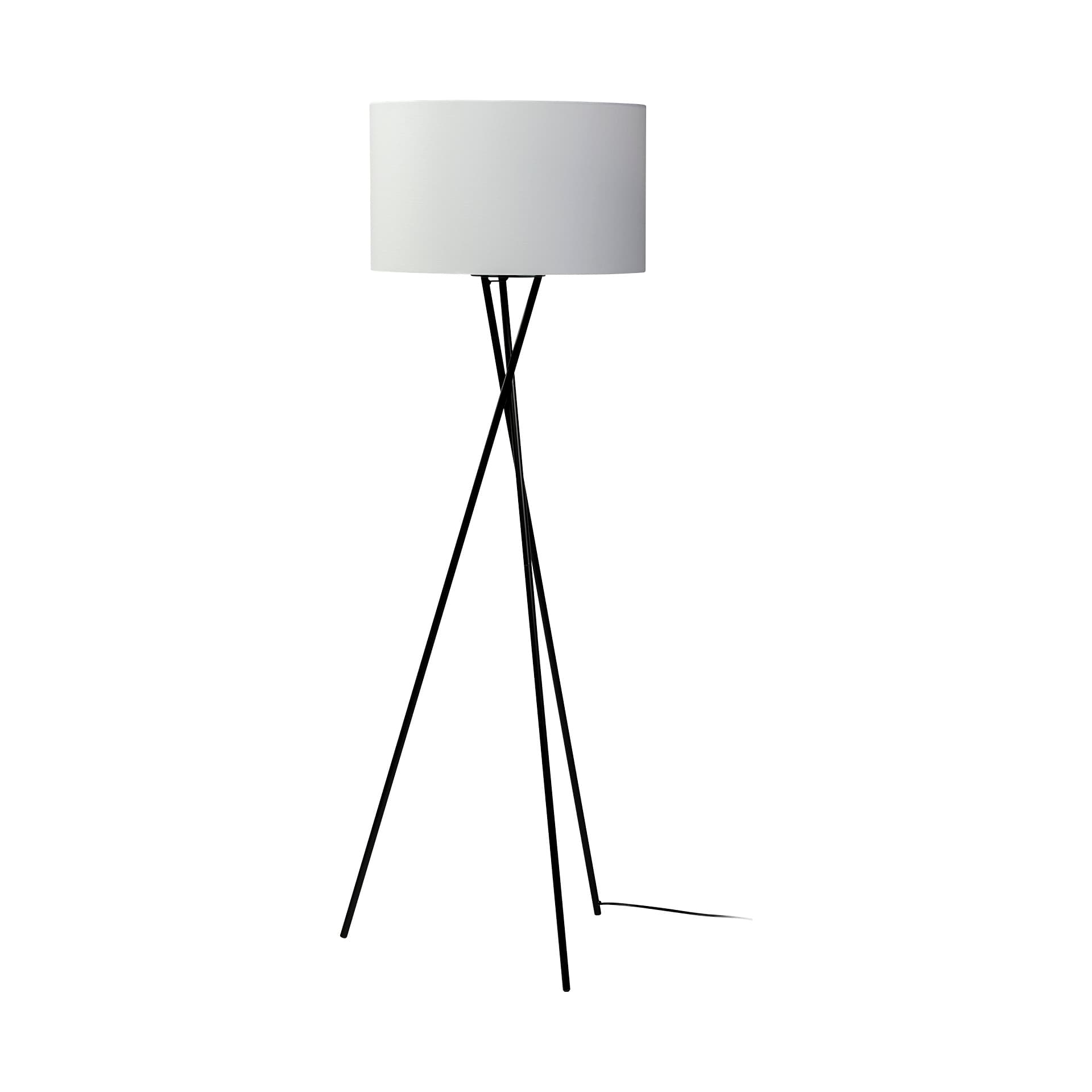 Ambrose 20.0L x 20.0W x 61.8H Black Metal W/White Fabric Shade Floor Lamp — product photograph