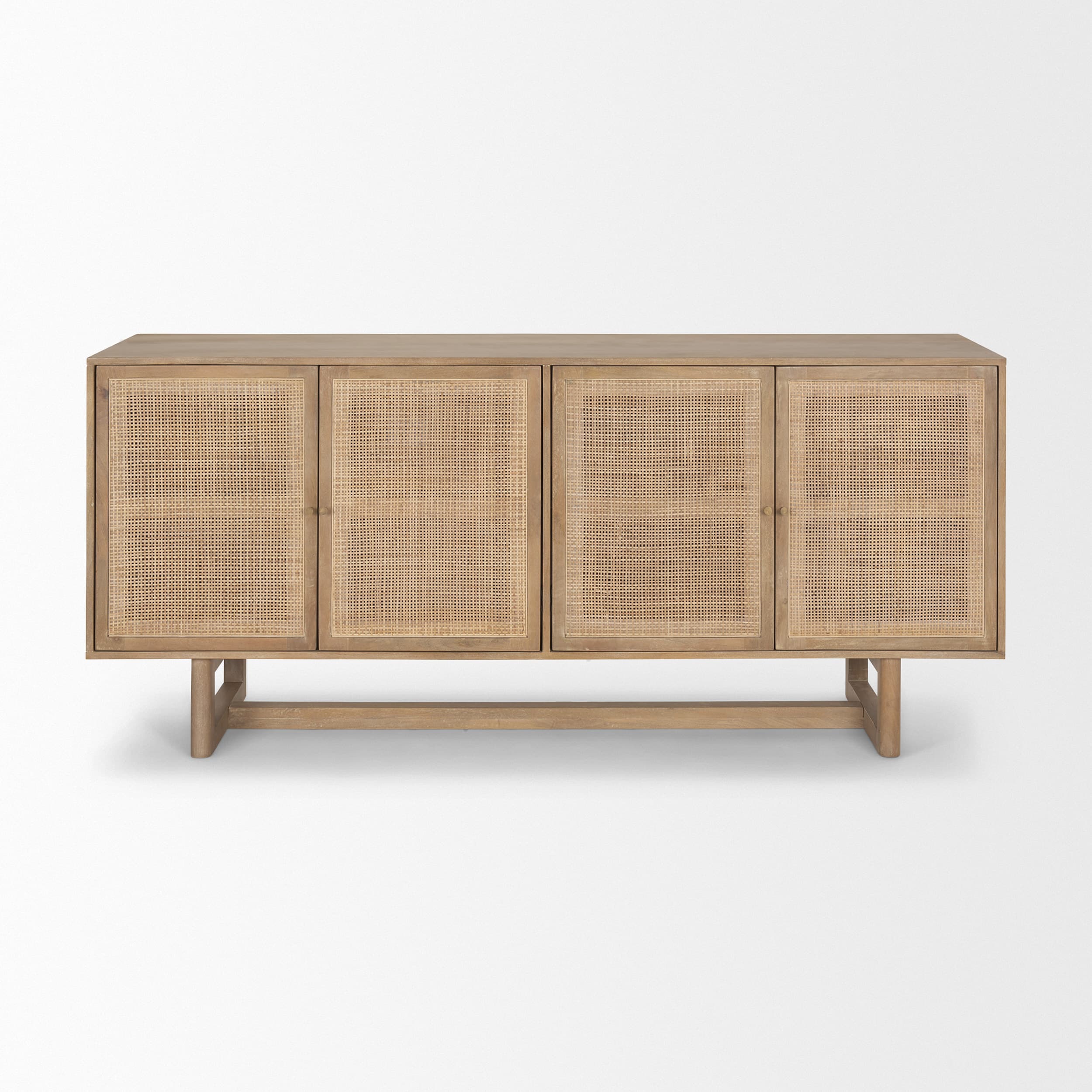 Grier 72" Light Brown Solid Wood W/ Cane Sideboard — product photograph