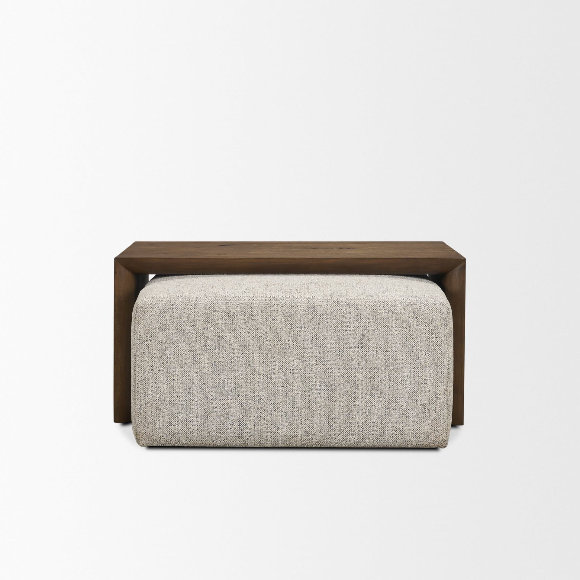 Trayden Gray Fabric w/ Brown Slider Top Coffee Table 55.0X 37.0X 46.0 (cm) — product photograph