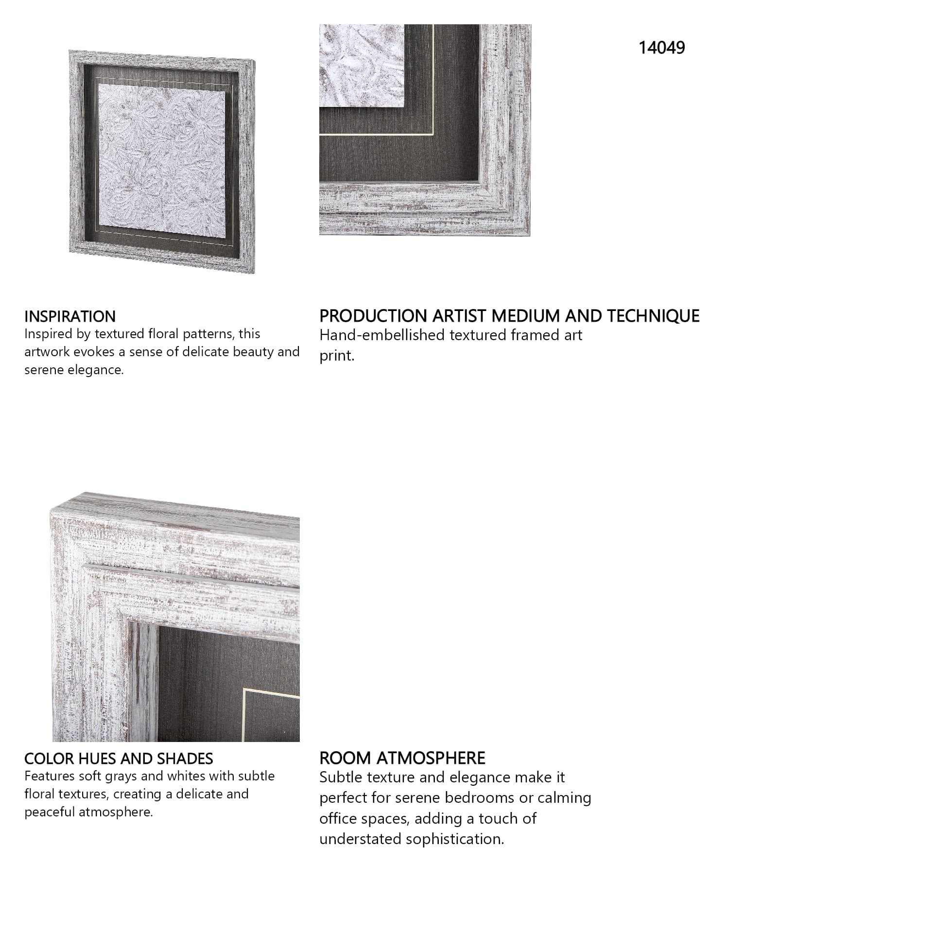Vintage Tile Collection II by Mercana Studio a Hand Embellished Textured Framed Art Print — in a styled room