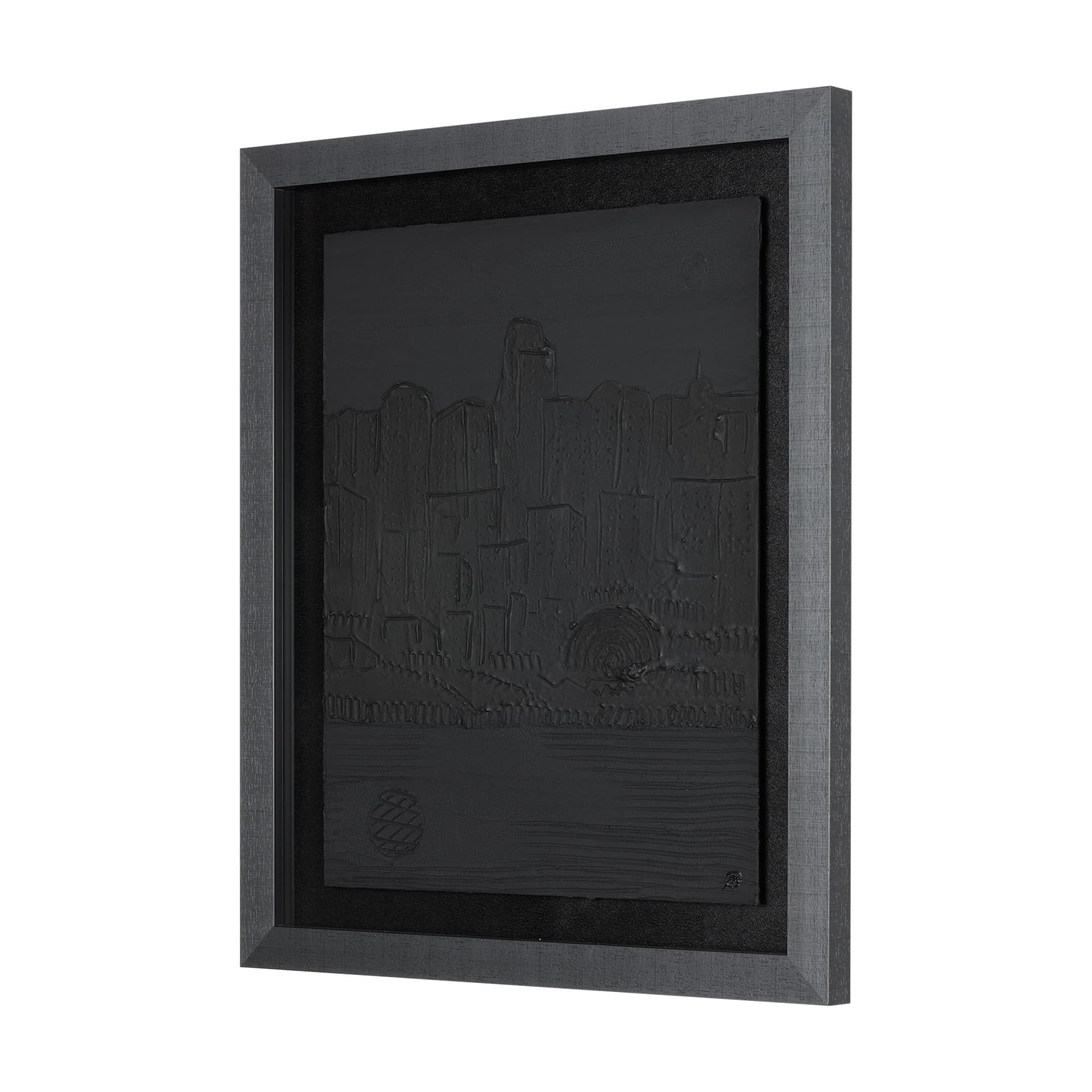 Shadow of the City II by Mercana Studio Hand Embellished Textured Framed Art Print Matted under Glas — product photograph