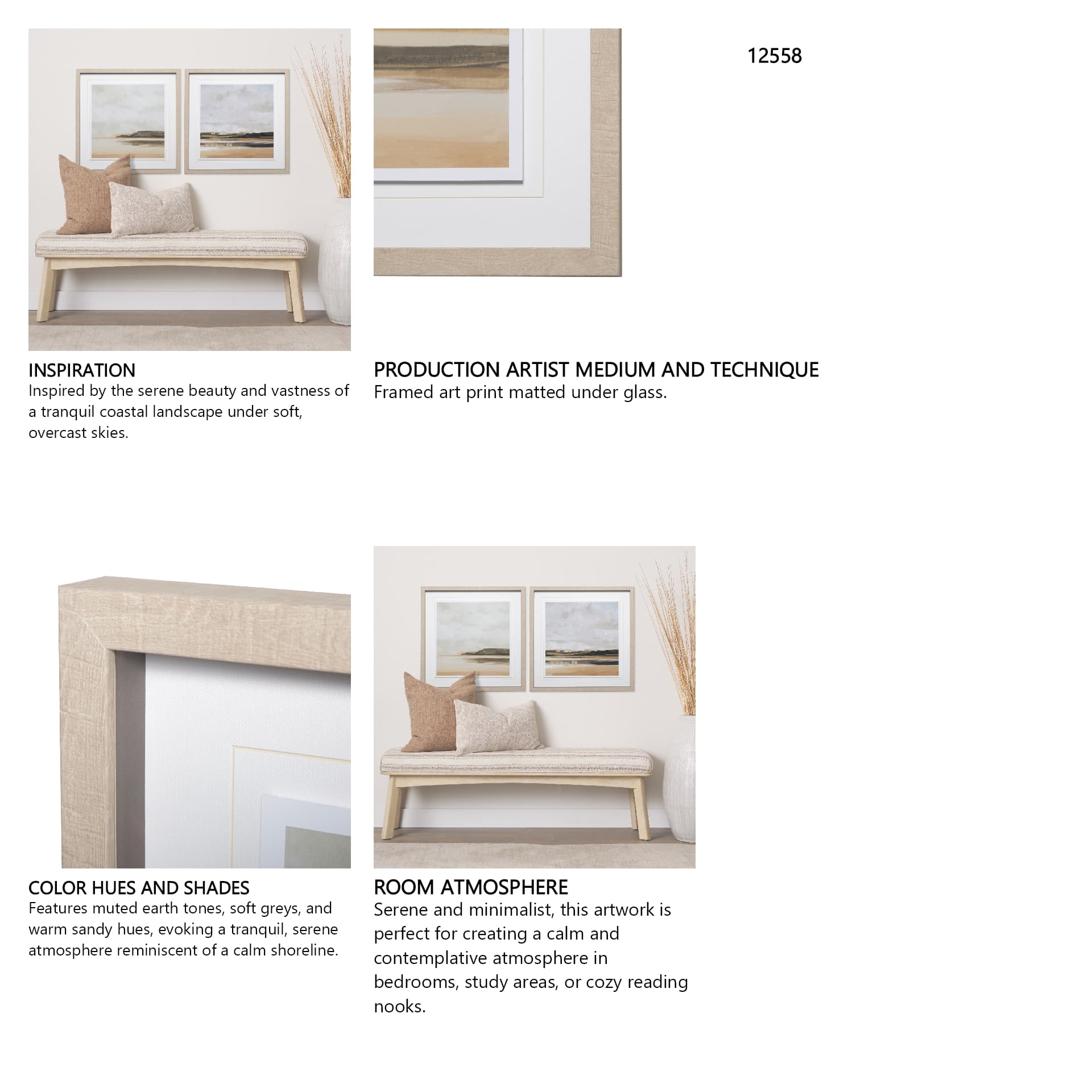 Wattwanderung I by Emma Scarvey a Framed Art Print Matted under Glass — in a styled room