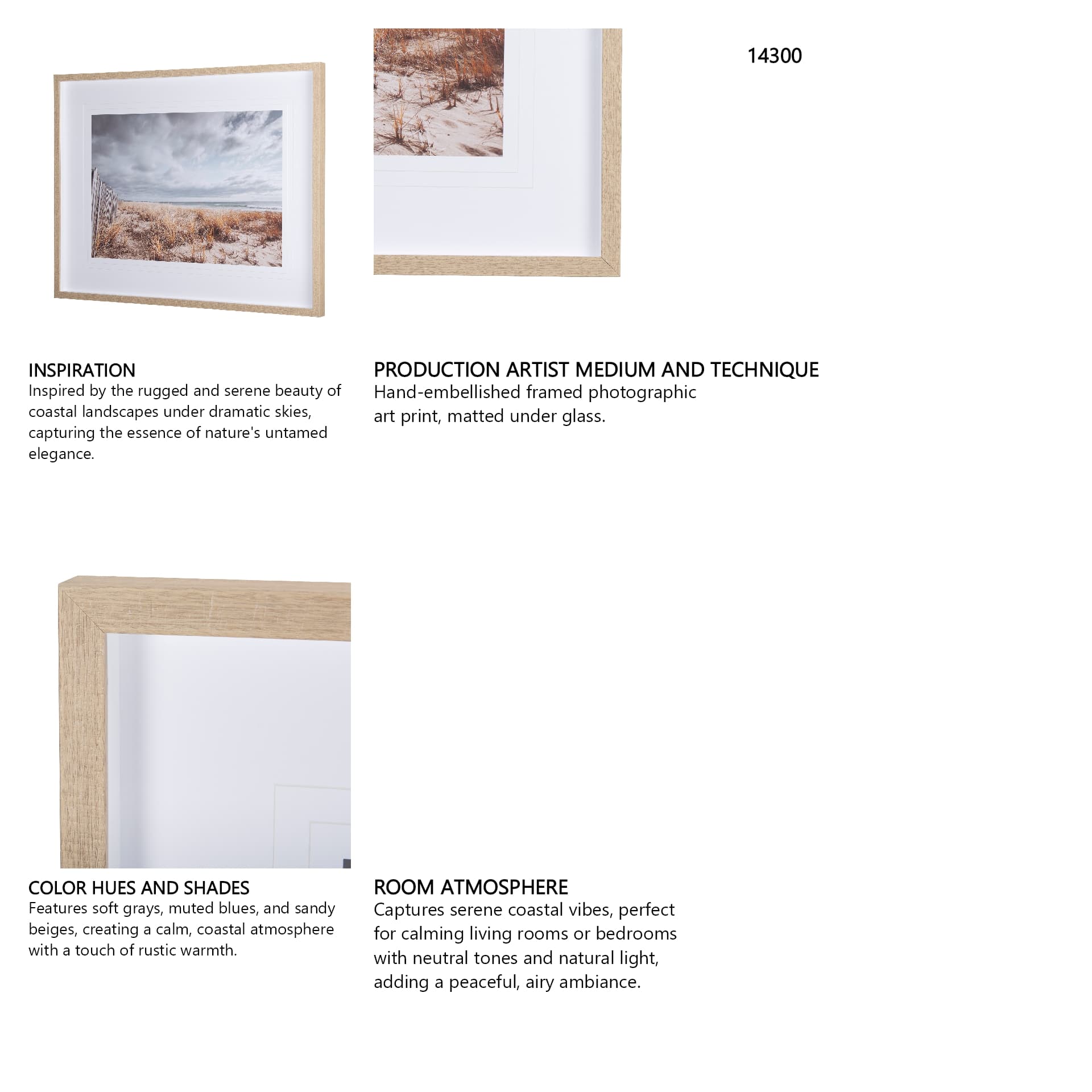 Atlantic Coast Afternoon by Mercana Studio Hand Embellished Framed Photo Art Print Matted under Glas — in a styled room