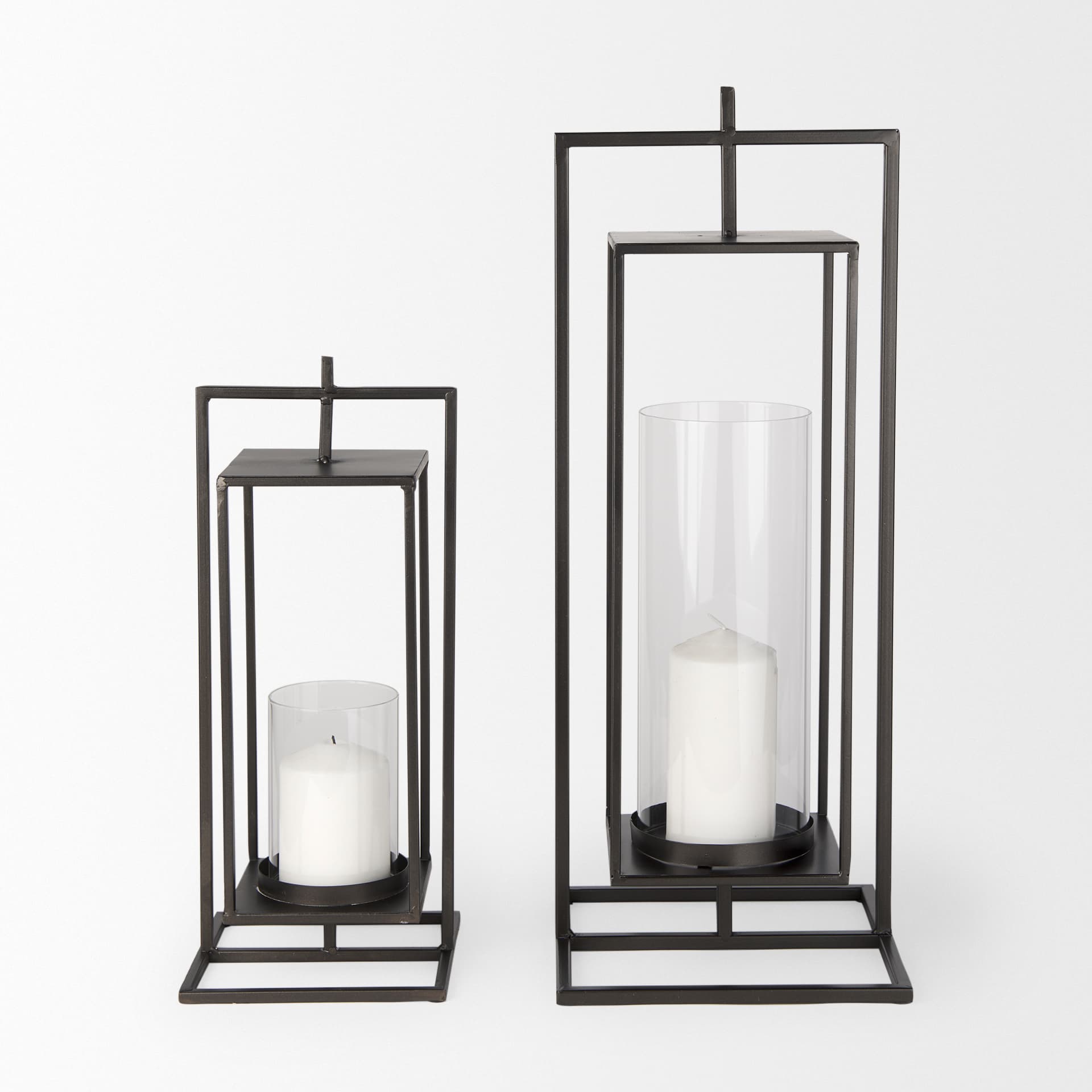 Albus I Large Black Metal Rectangular Table Candle Holder — product photograph