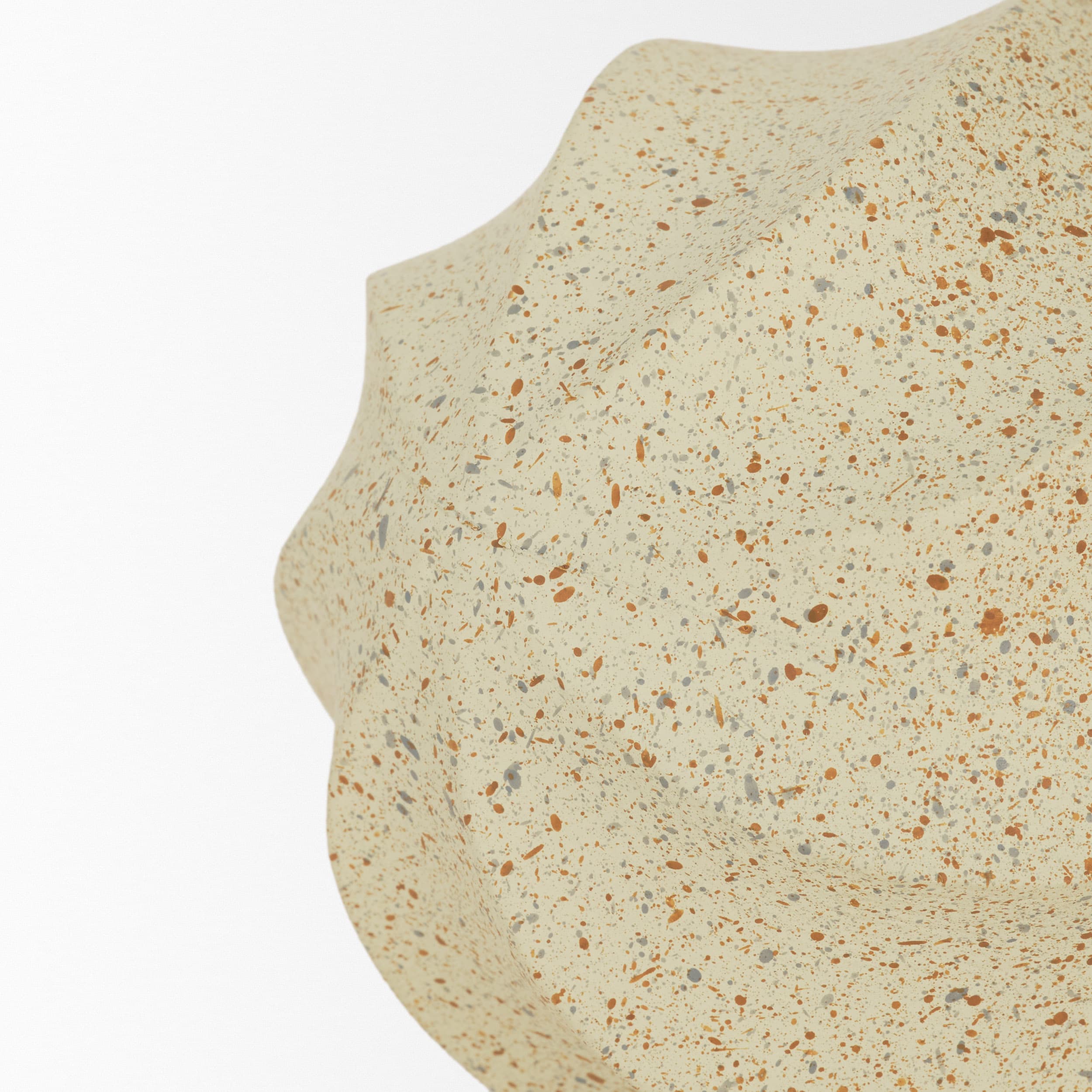 Imani Small Sculptural Textured Beige Metal Decorative Orb Object — product photograph