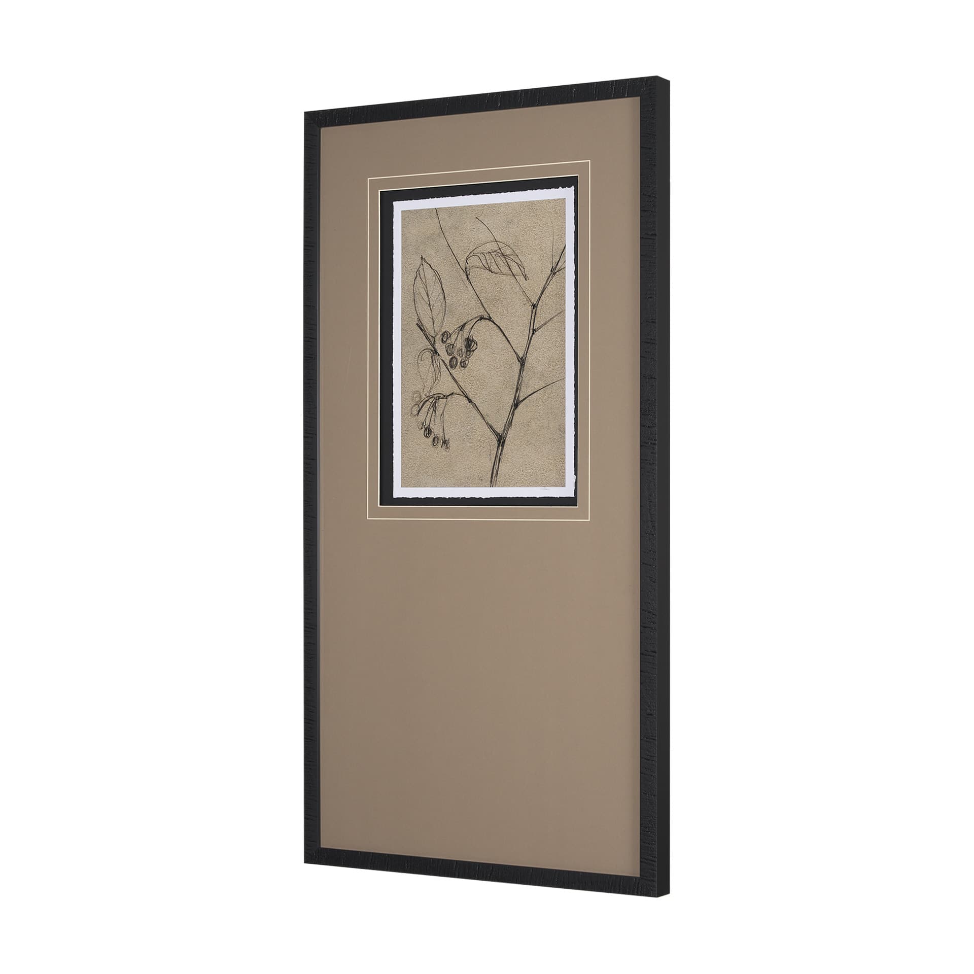 Black Chokecherry 2 by Mercana Studio a Hand Embellished Framed Art Print Matted under Glass — product photograph