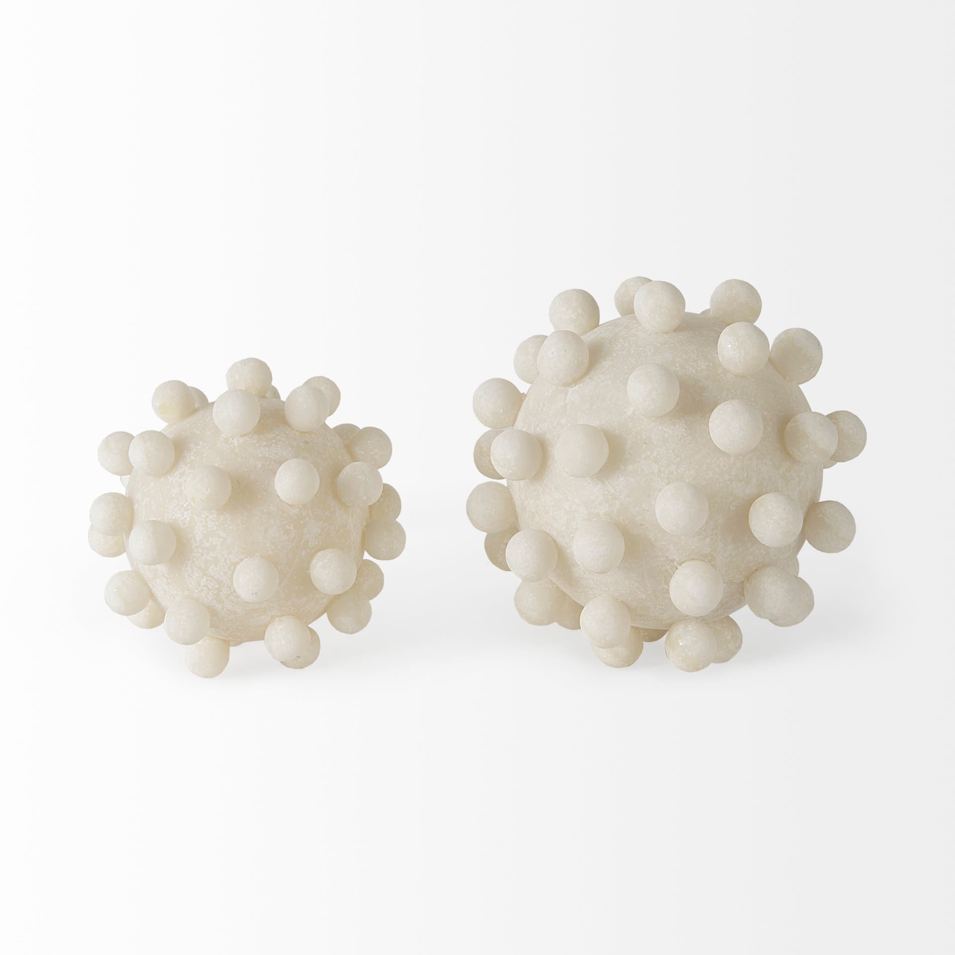 Malo 4.7L x 4.7W x 4.7H Cream Resin Small Sphere Decorative Object — product photograph