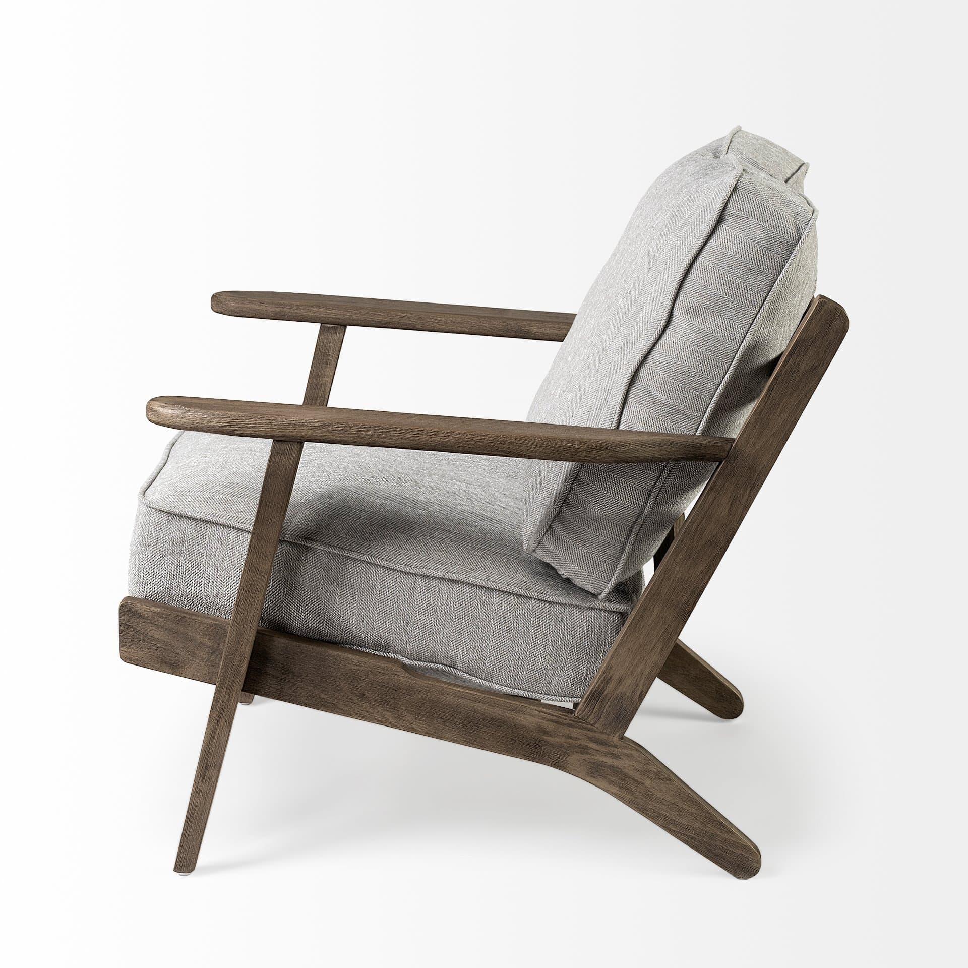 Olympus VI Frost Grey Fabric Wrapped Wooden Frame Accent Chair — product photograph