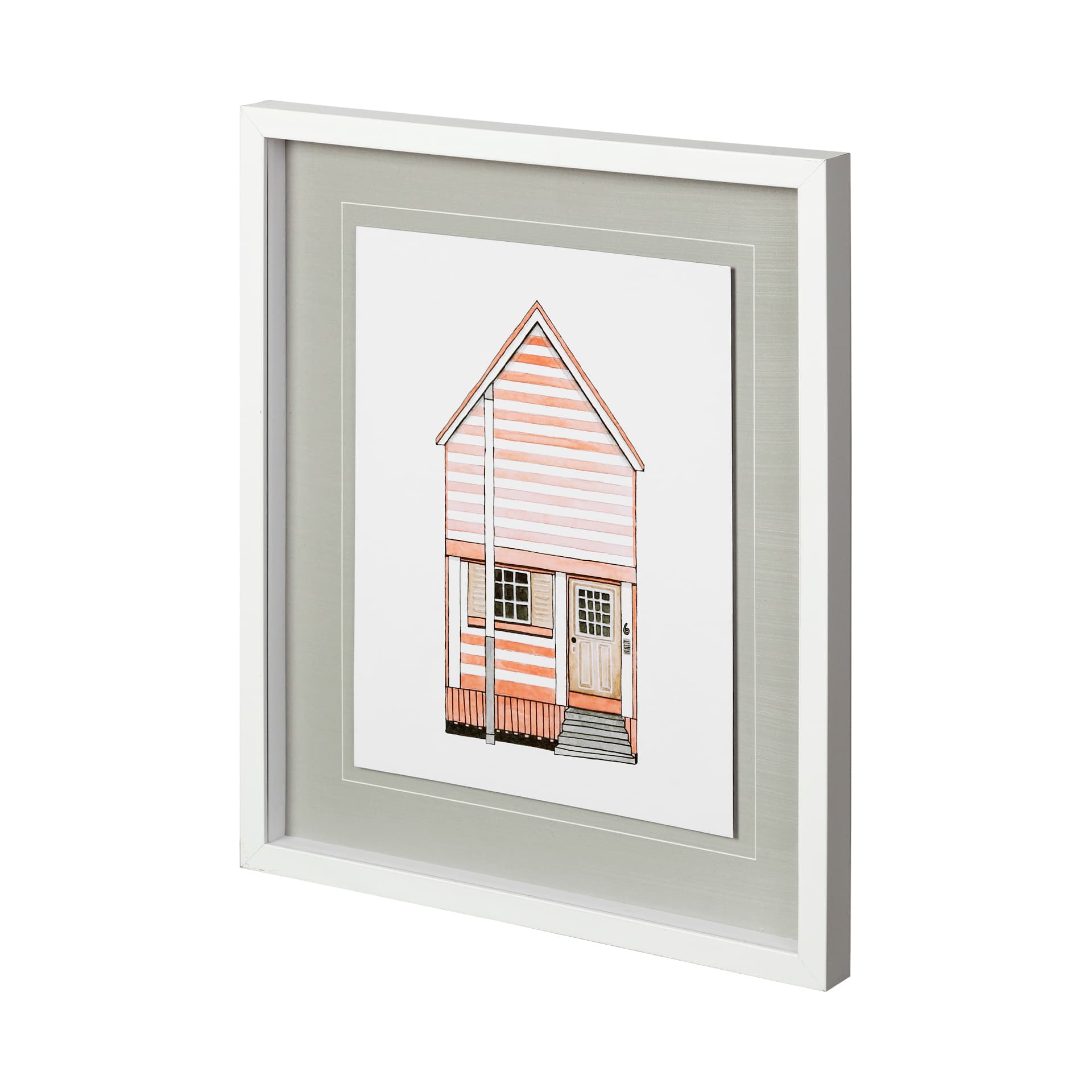 Petit Mansion I by Jones a Hand Embellished Textured Framed Art Print Matted under Glass — product photograph