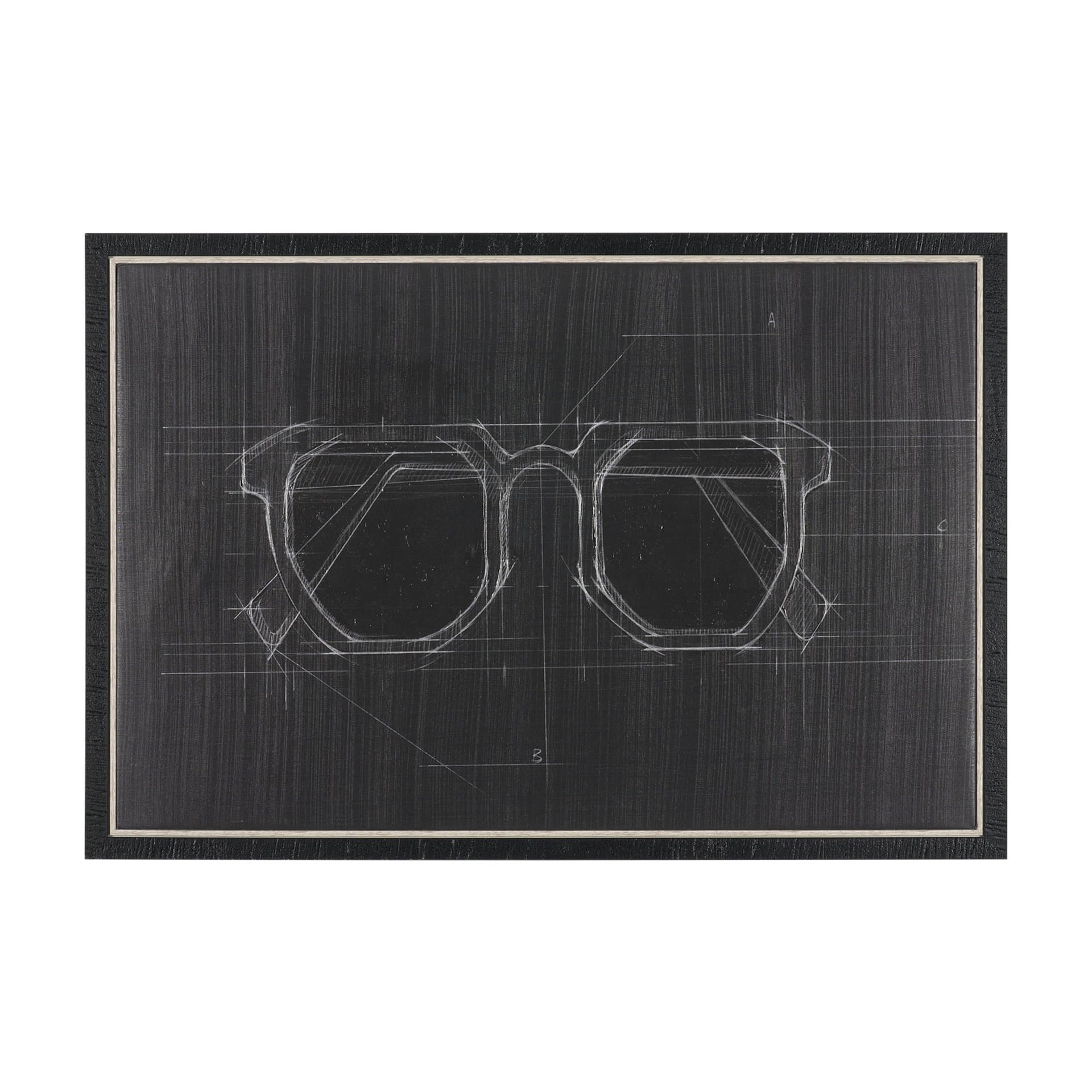 Glasses I by Dayna Matthews a Hand Embellished Textured Framed Canvas — product photograph