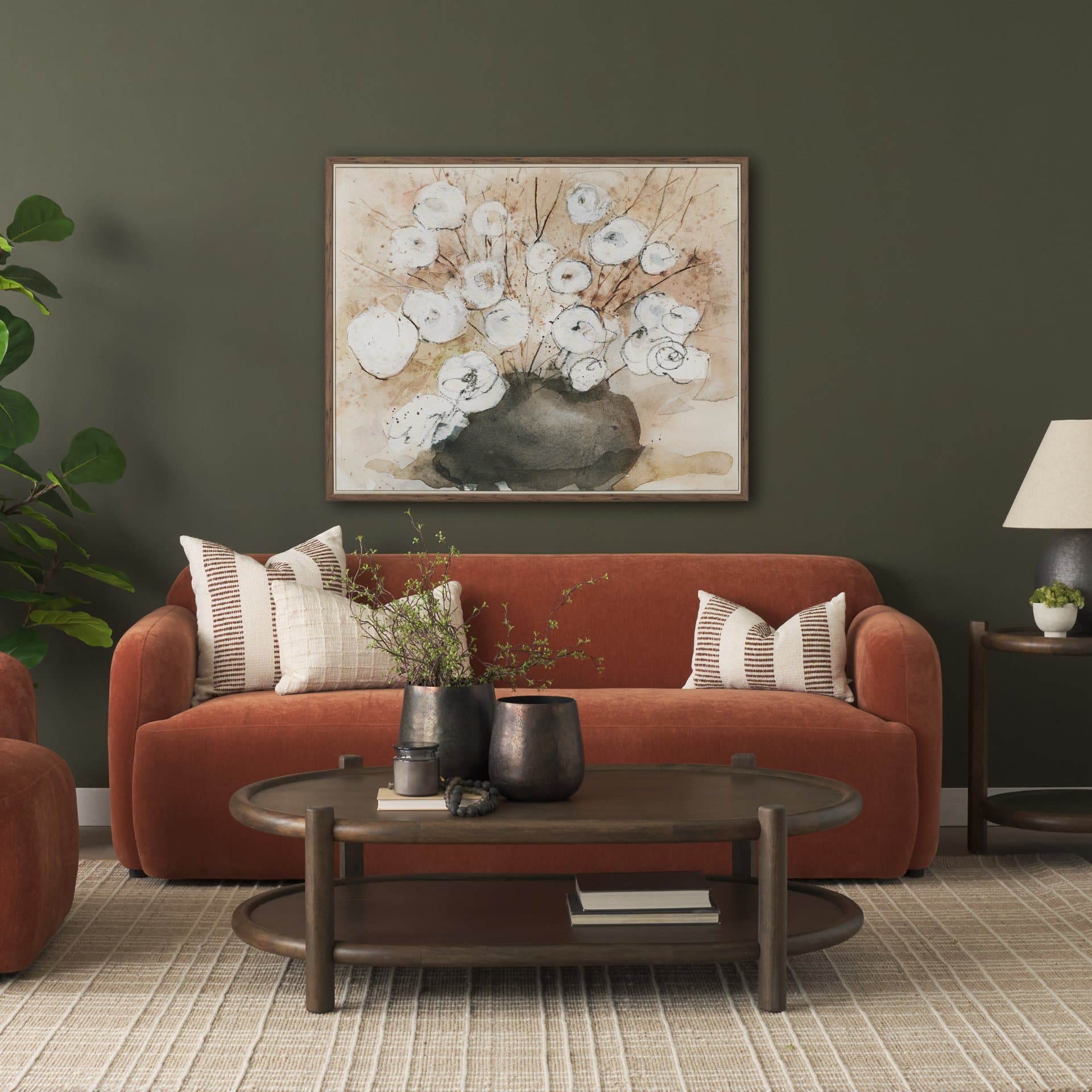 Butterfly Blossoms by Mercana Studio Hand-Embellished Textured Framed Canvas Artwork — in a styled room