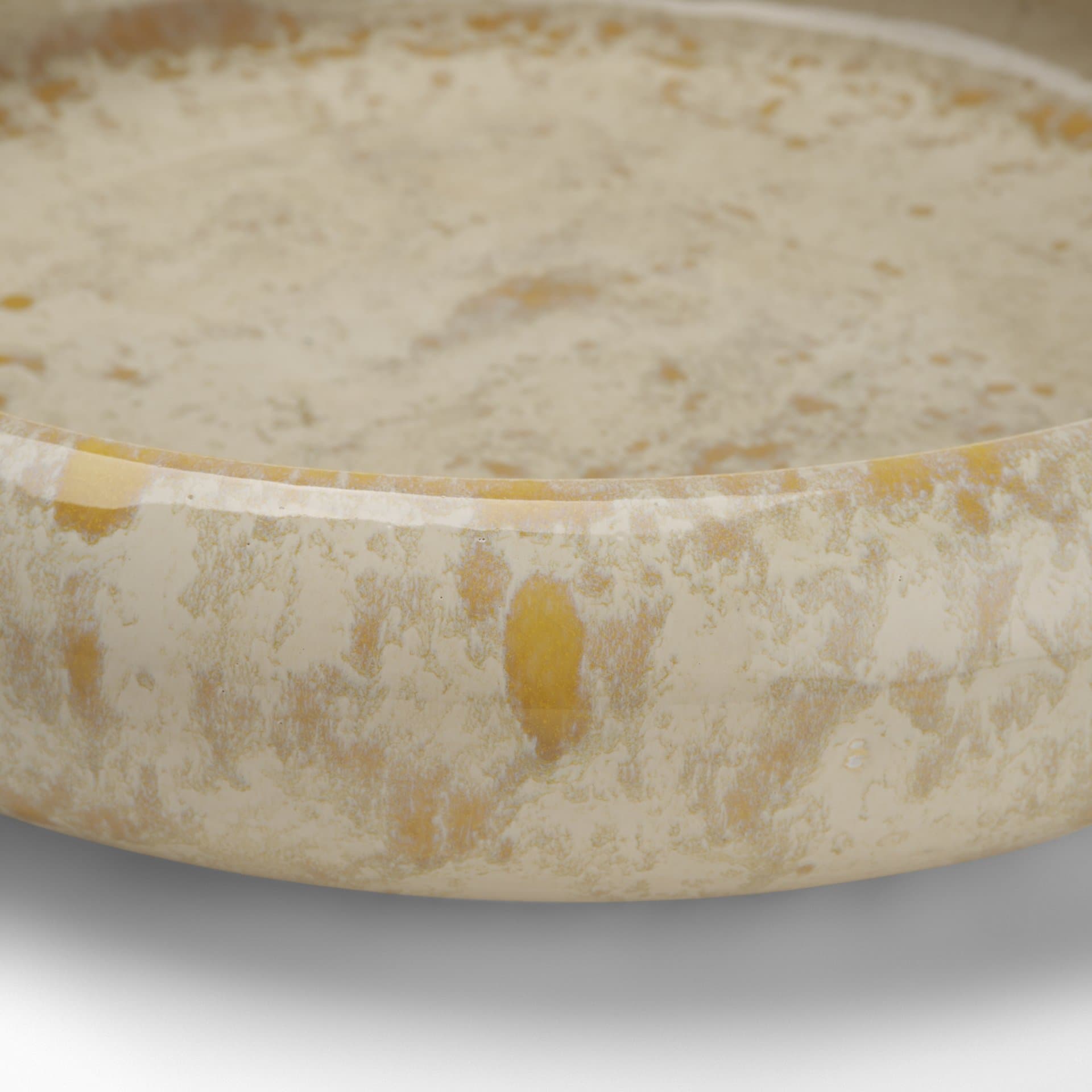 Ophelia Cream and Beige Glazed Terracotta Decorative Bowl — product photograph