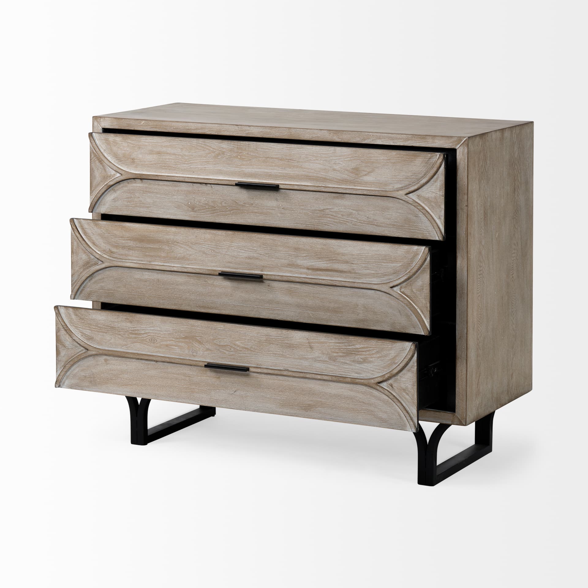 Giselle I 40L x 16W Light Brown Fir Veneer 3 Drawer Accent Cabinet — product photograph
