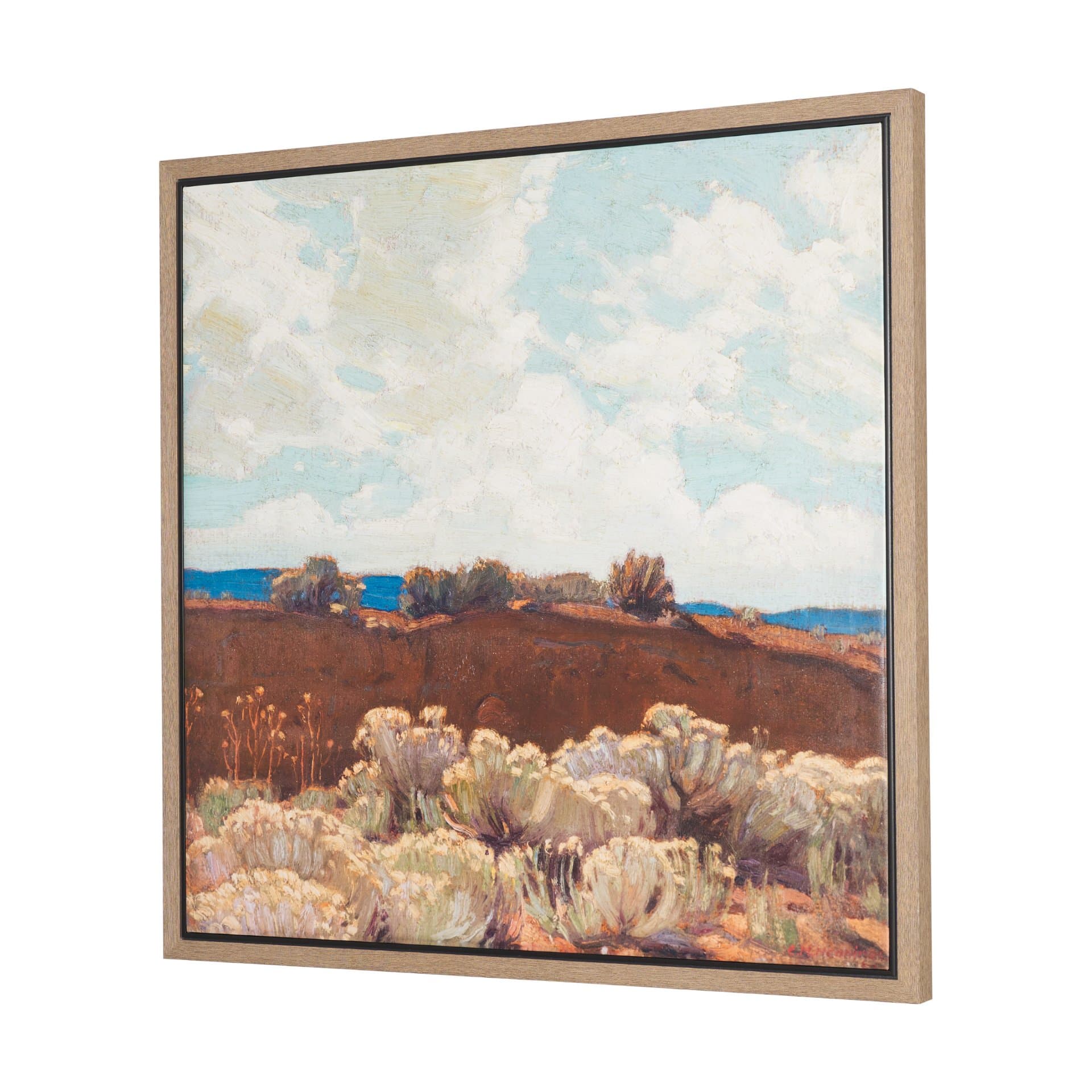 Landscape, Taos by Ernest Martin Hennings Hand-Embellished Textured Framed Canvas Artwork — product photograph