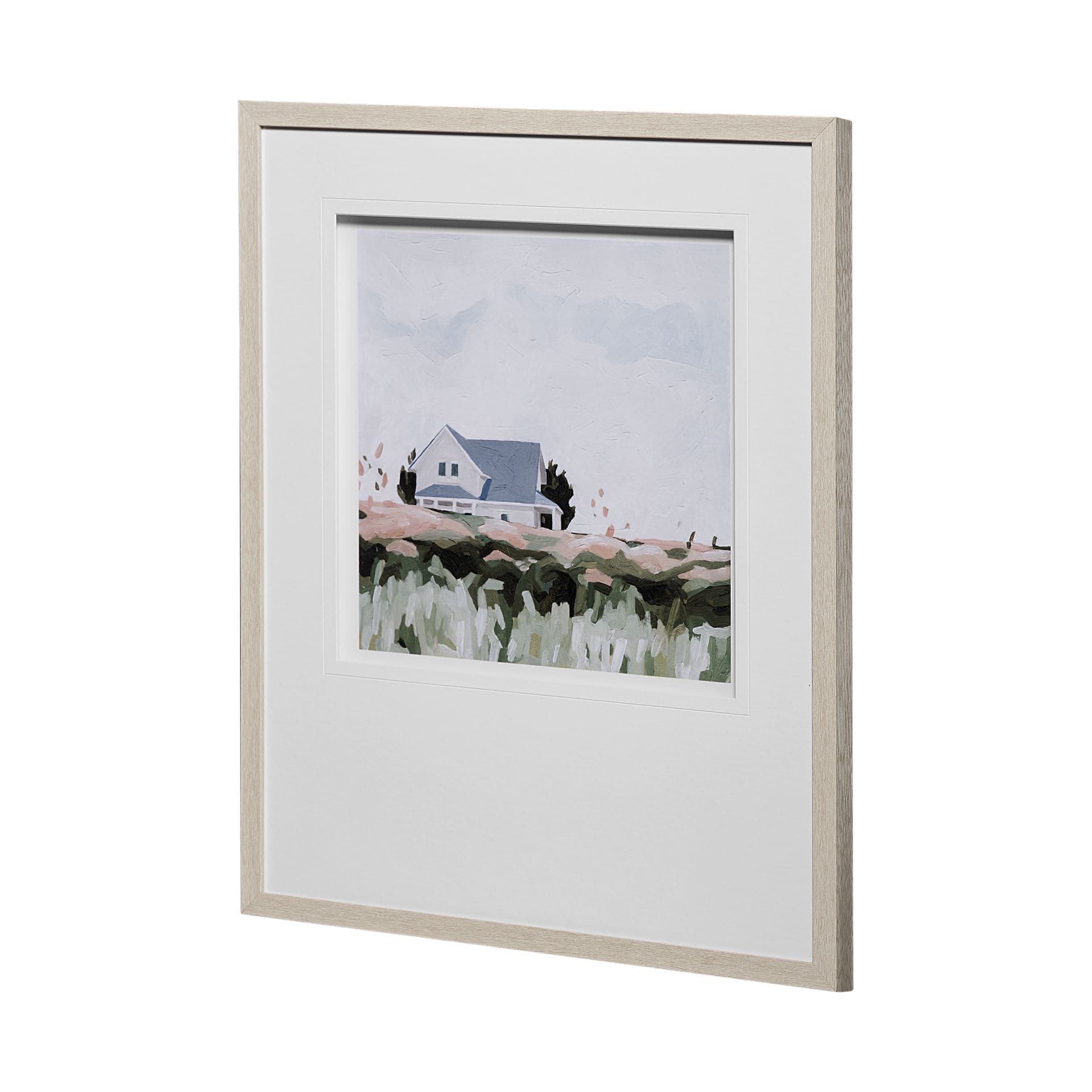 House on a Hill I by Emma Scarvey a Hand Embellished Textured Framed Art Print Matted under Glass — product photograph