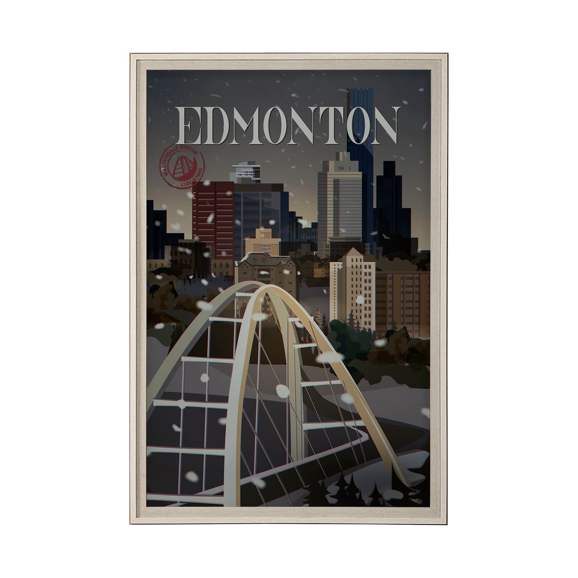 Edmonton Go Canada (XL) by Mercana Studio a Hand Embellished Decograph Framed Art Print under Glass — product photograph