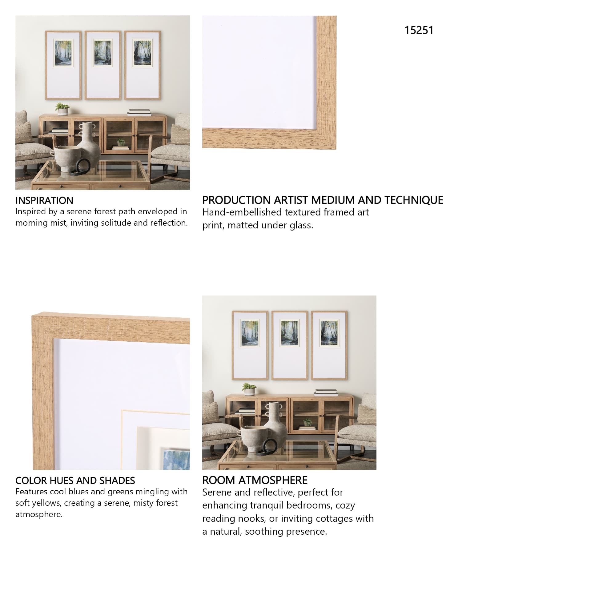 Spring Light I by Mercana Studio a Hand Embelished Textured Framed Art Print Matted under Glass — in a styled room