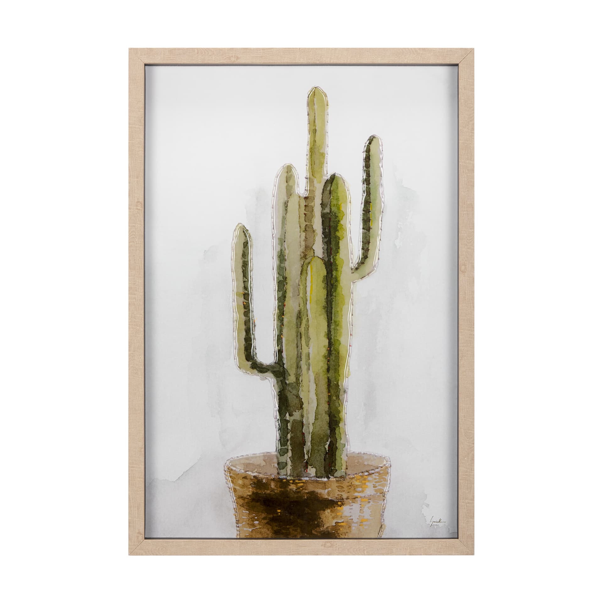 Arid Solitude II by Mercana Studio a Hand Embellished Textured Framed Art Print Matted under Glass — product photograph