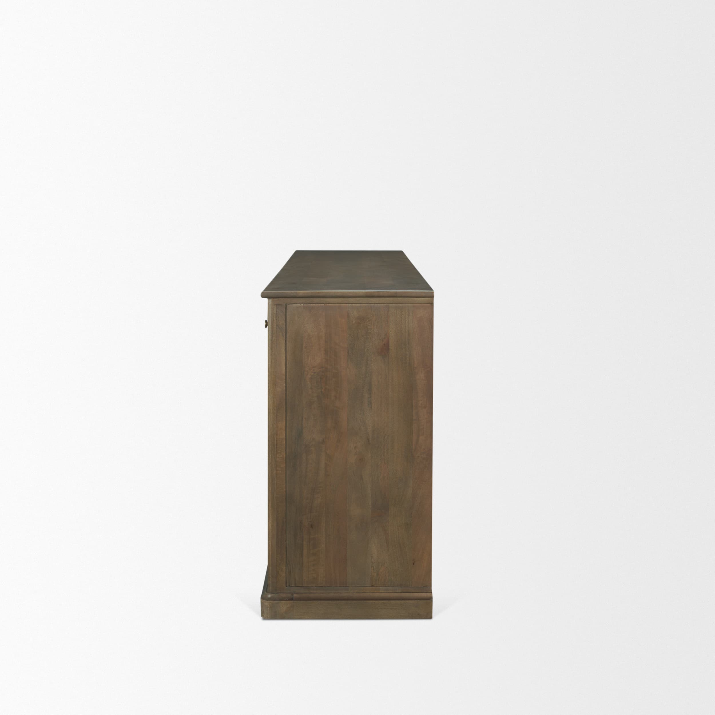Baron Dark Brown Solid Wood w/ Antiqued Aged Brass Knobs 3-Drawer 6-Door Sideboard — product photograph