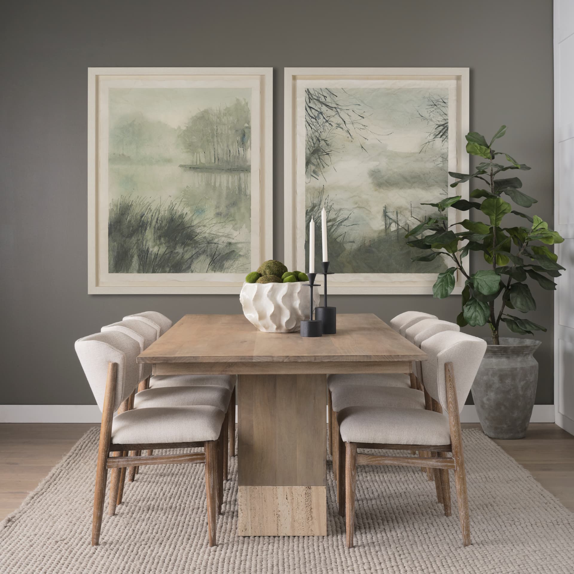 Down By The Dock by Mercana Studio a Hand Embellished Framed Art Print Matted under Glass — in a styled room