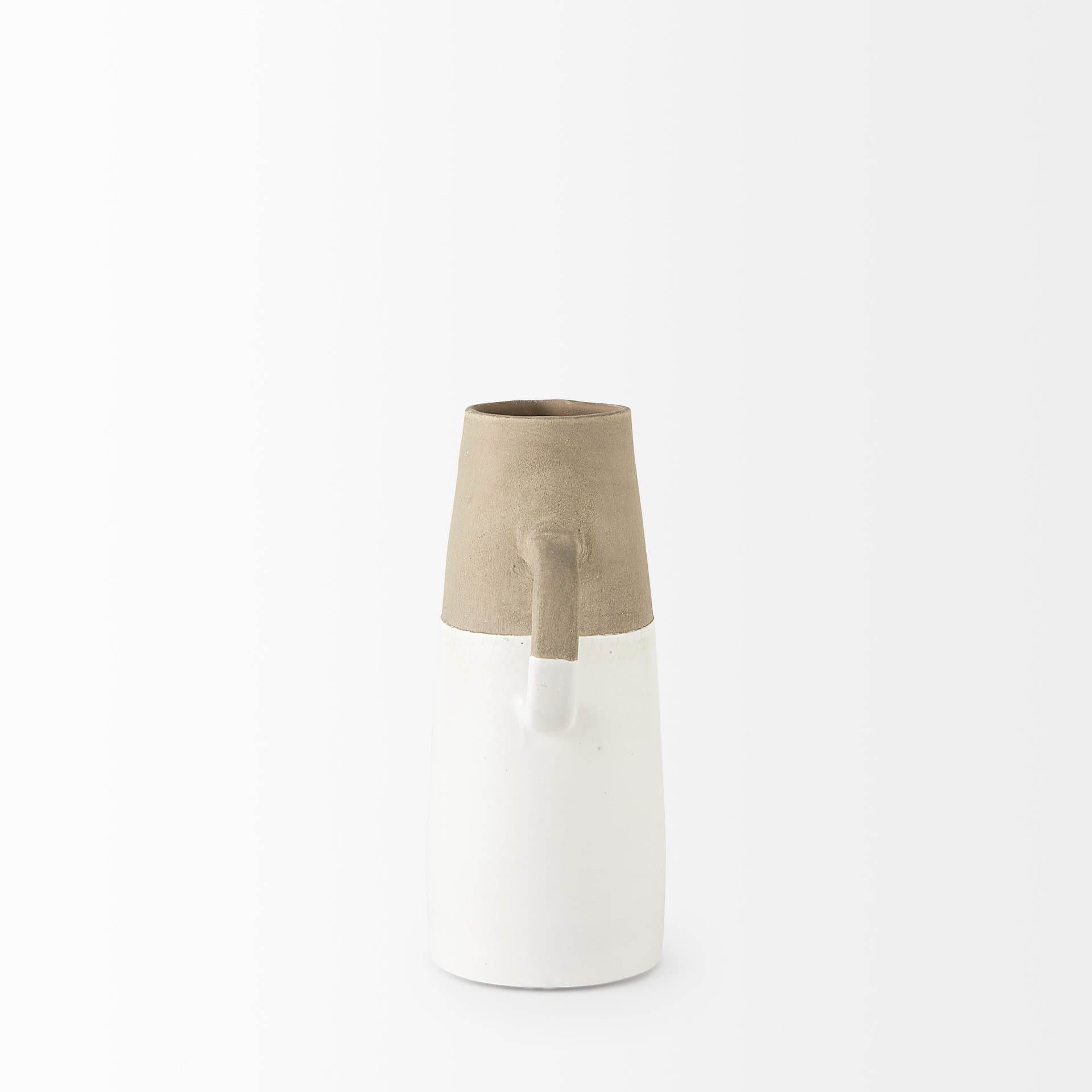 Garand Small 13H Two-Toned White Natural Ceramic Jug — product photograph