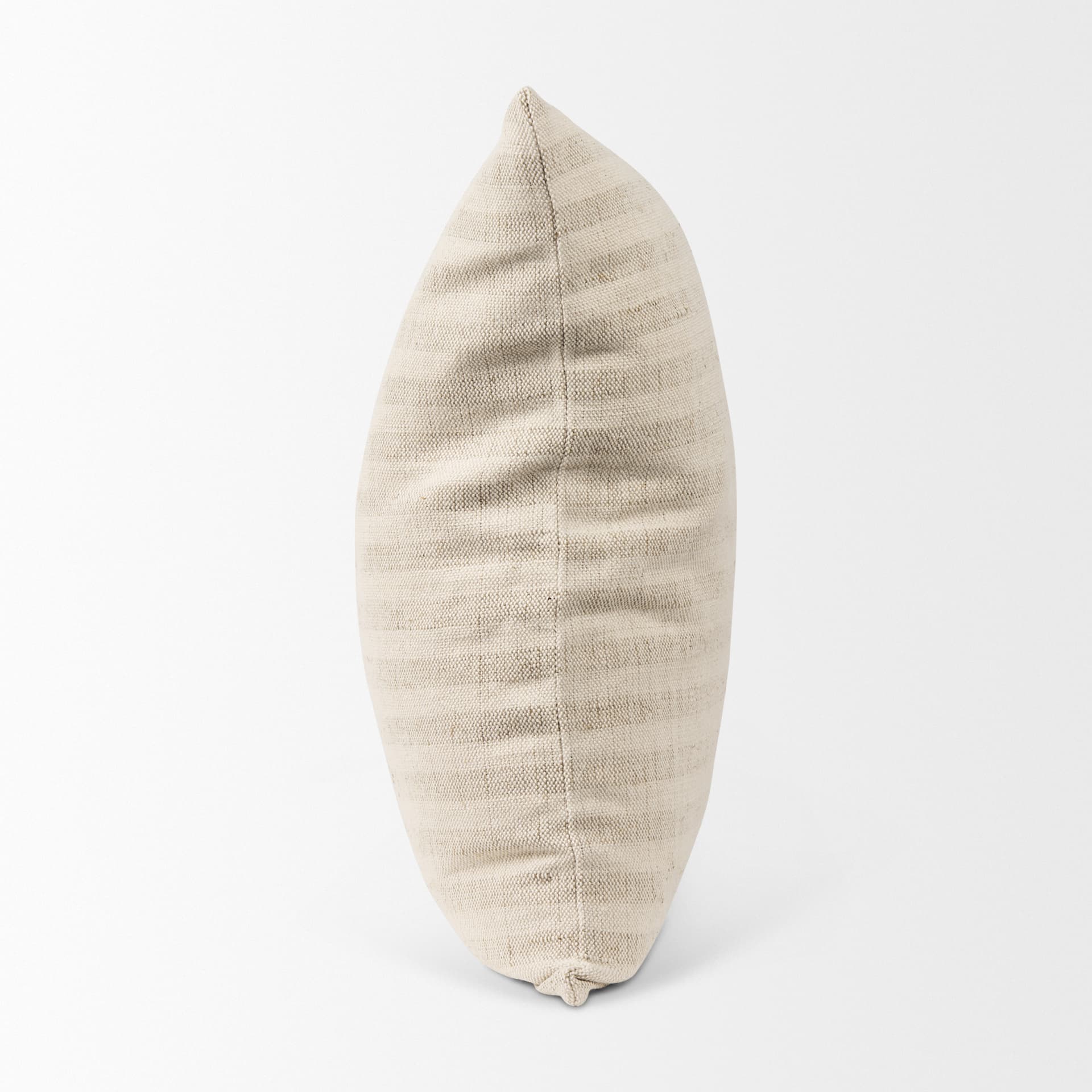 Jace 22x22 Cream/Beige Stripe Linen-Cotton Square Pillow Cover w/Down Filler — product photograph