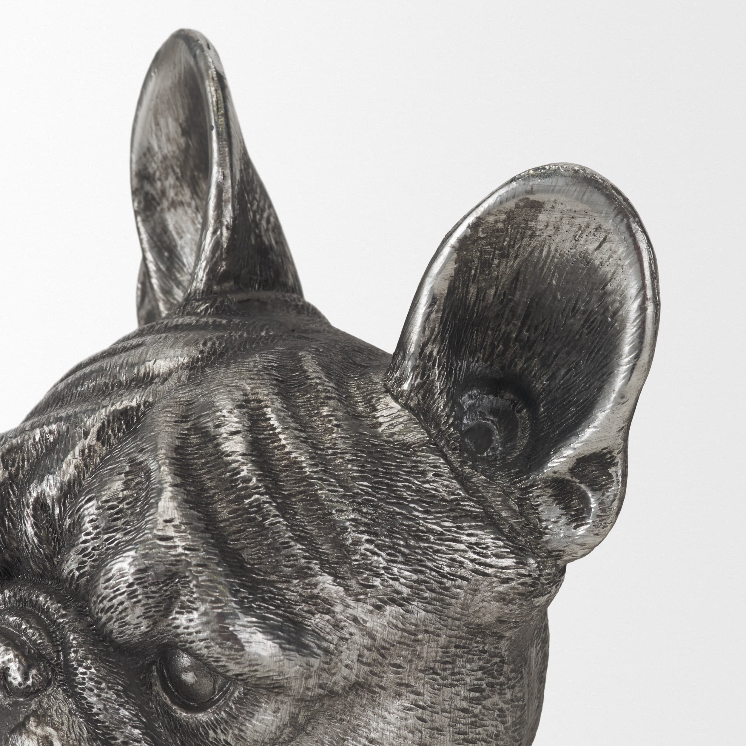 Bruno (Set of 2) 5L x 5W Silver American Bulldog Bookends — product photograph