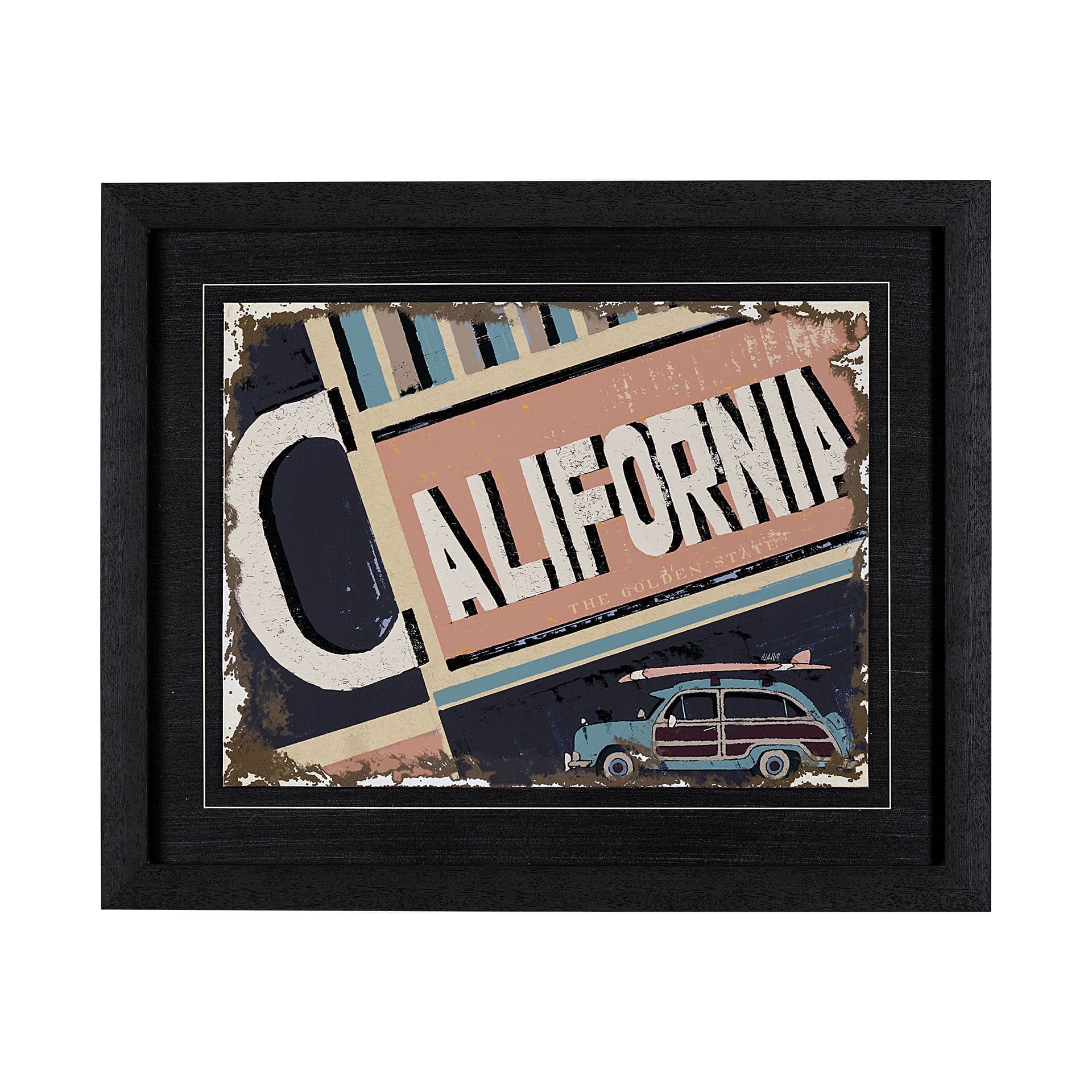 California by Alarm a Hand Embellished Textured Framed Art Print — product photograph