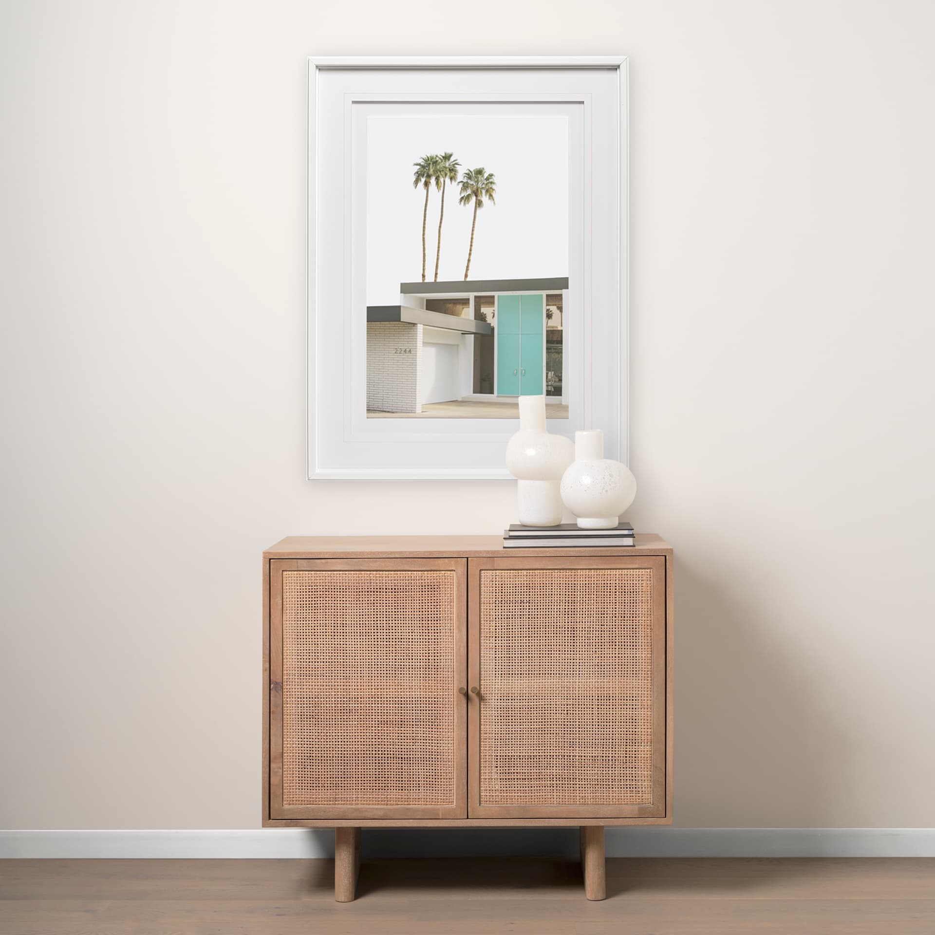 Tropical Heights-Haven by Irene Suchoki a Framed Photo Art Print Matted under Glass — in a styled room