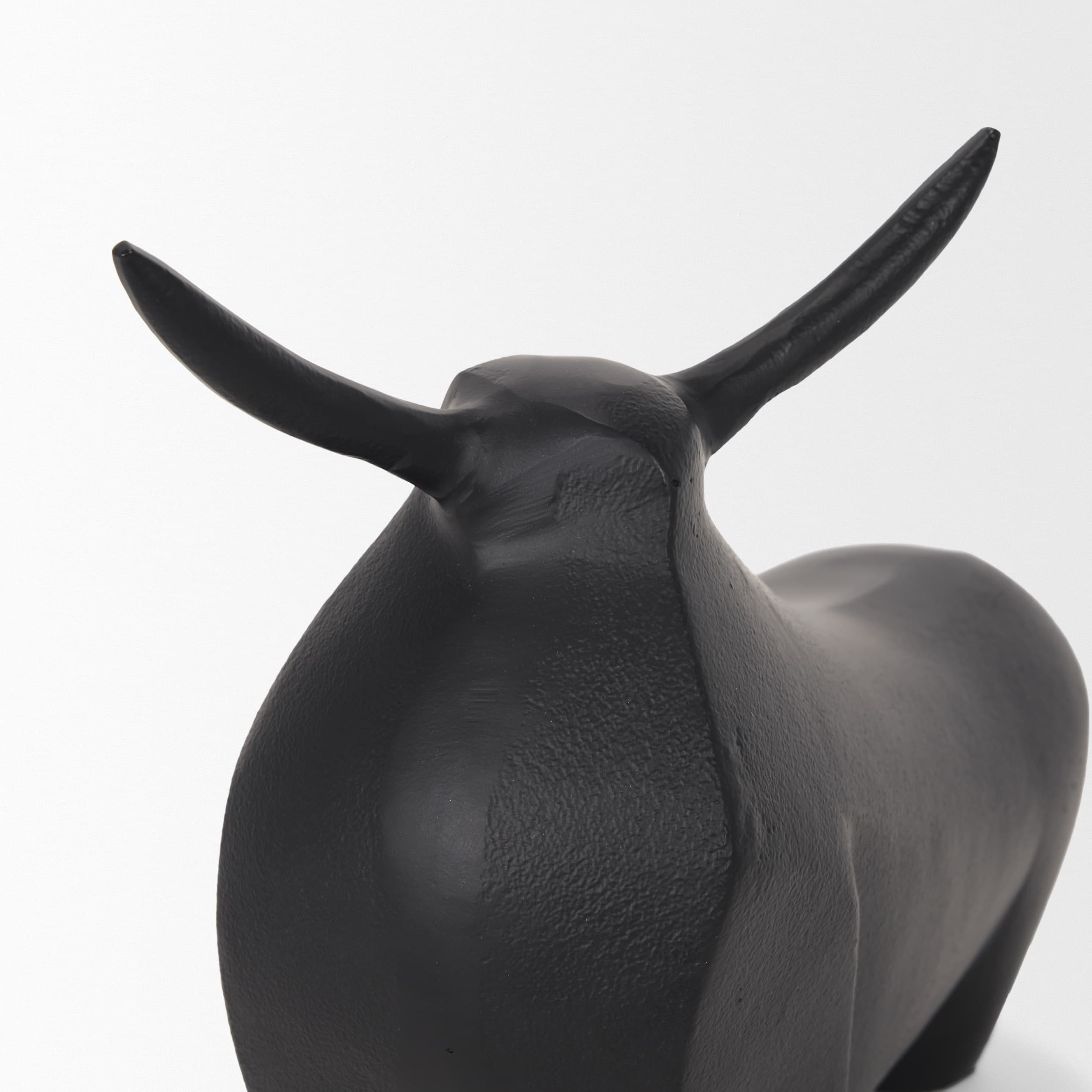 Radu Large Matte Black Metal Bull Decorative Object — product photograph