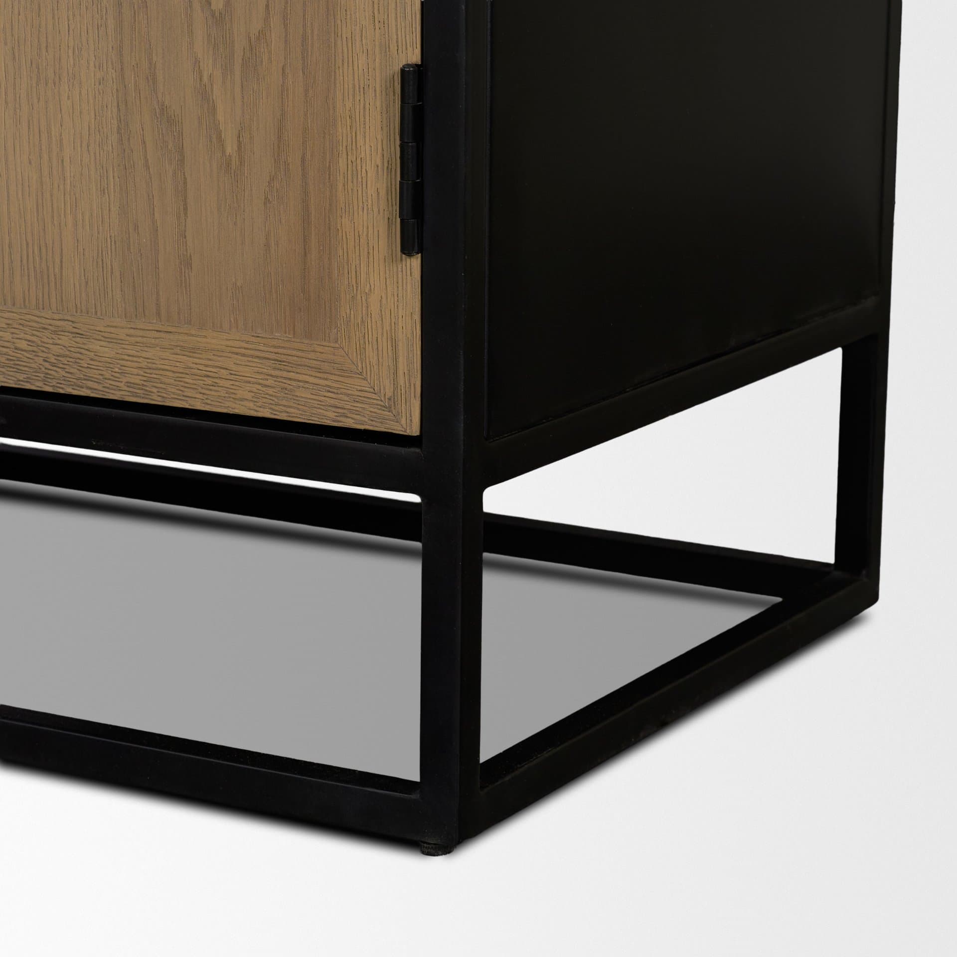 Sloan 47.5W x 80.5H Light Brown W/Black Metal Frame Arched Cabinet — product photograph