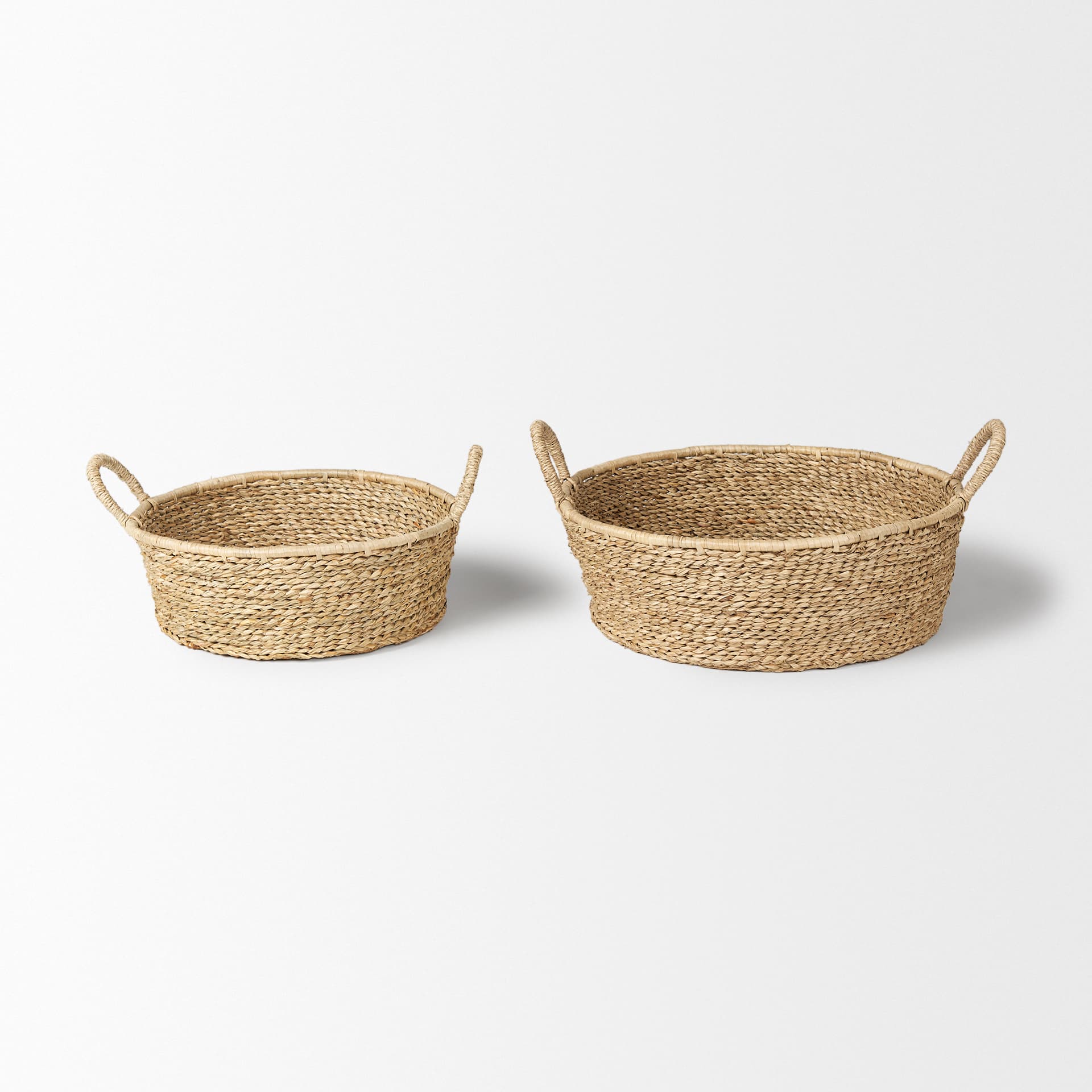 Ayanna Set of 2 Deep Nesting Seagrass Baskets w/ Handles — product photograph