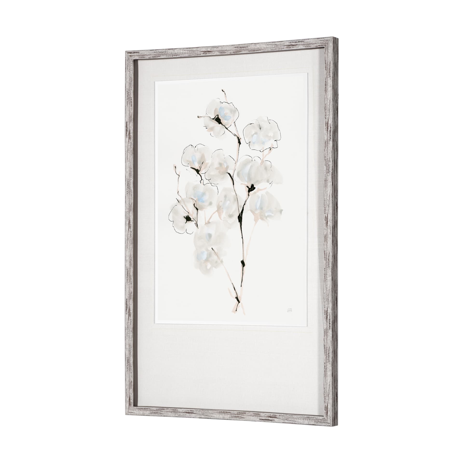Summer Cotton IV by Chris Paschke a Hand Embellished Textured Framed Art Print Matted under Glass — product photograph