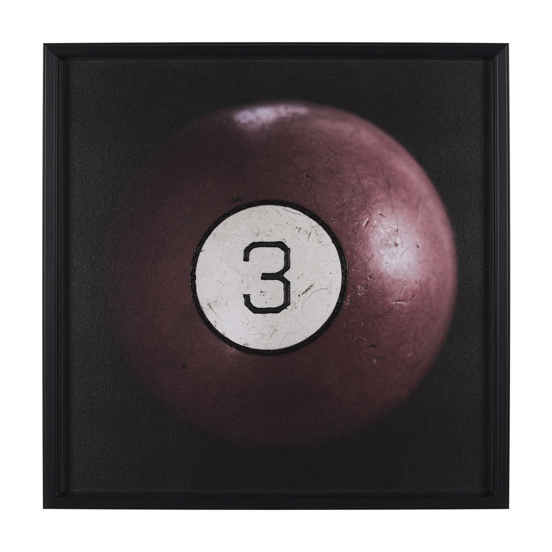 Billiard IV 3 Ball by Chris Dunker a Hand Embelished Textured Framed Art Decograph Print — product photograph