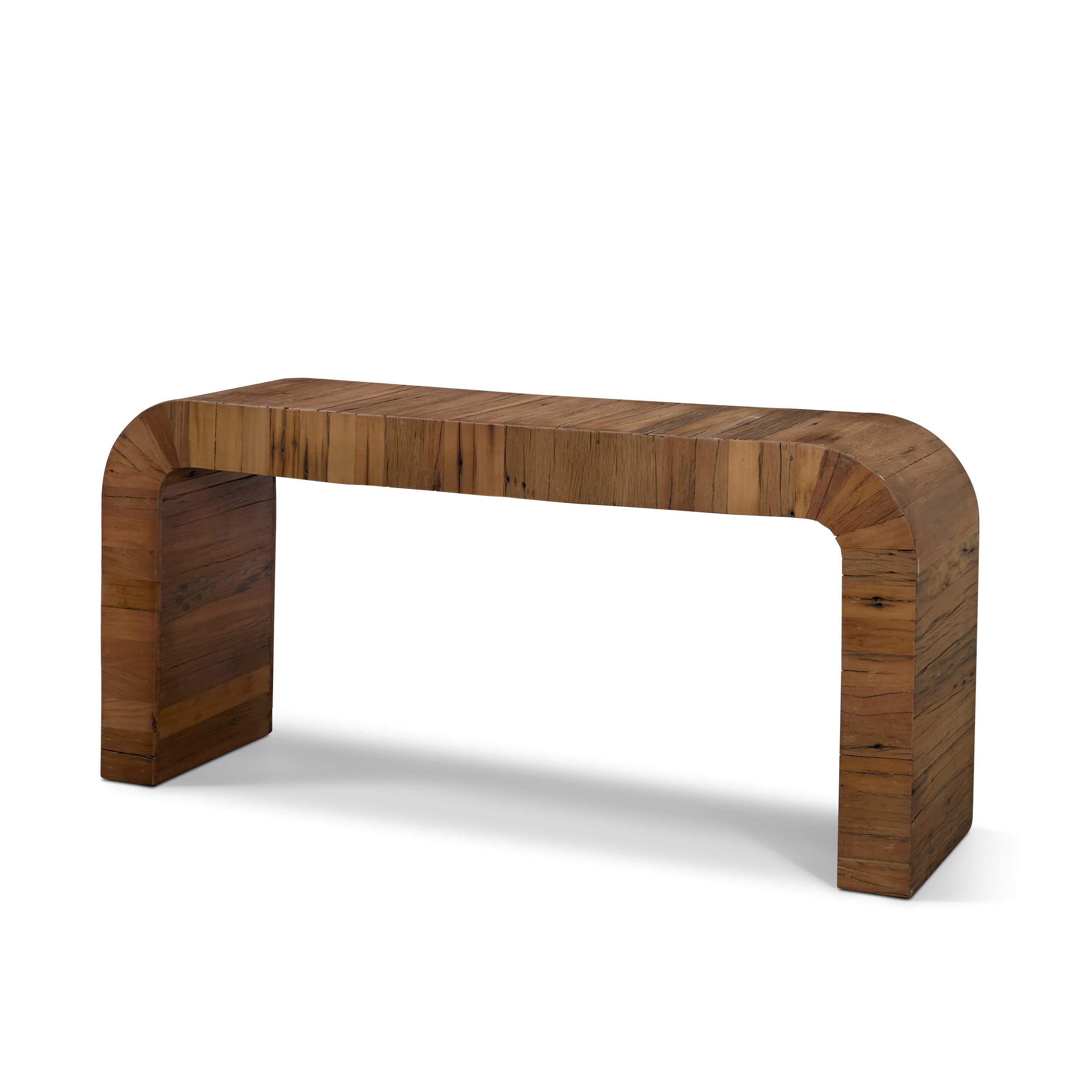 Denton Medium Brown Relcaimed Wood Console Table — product photograph