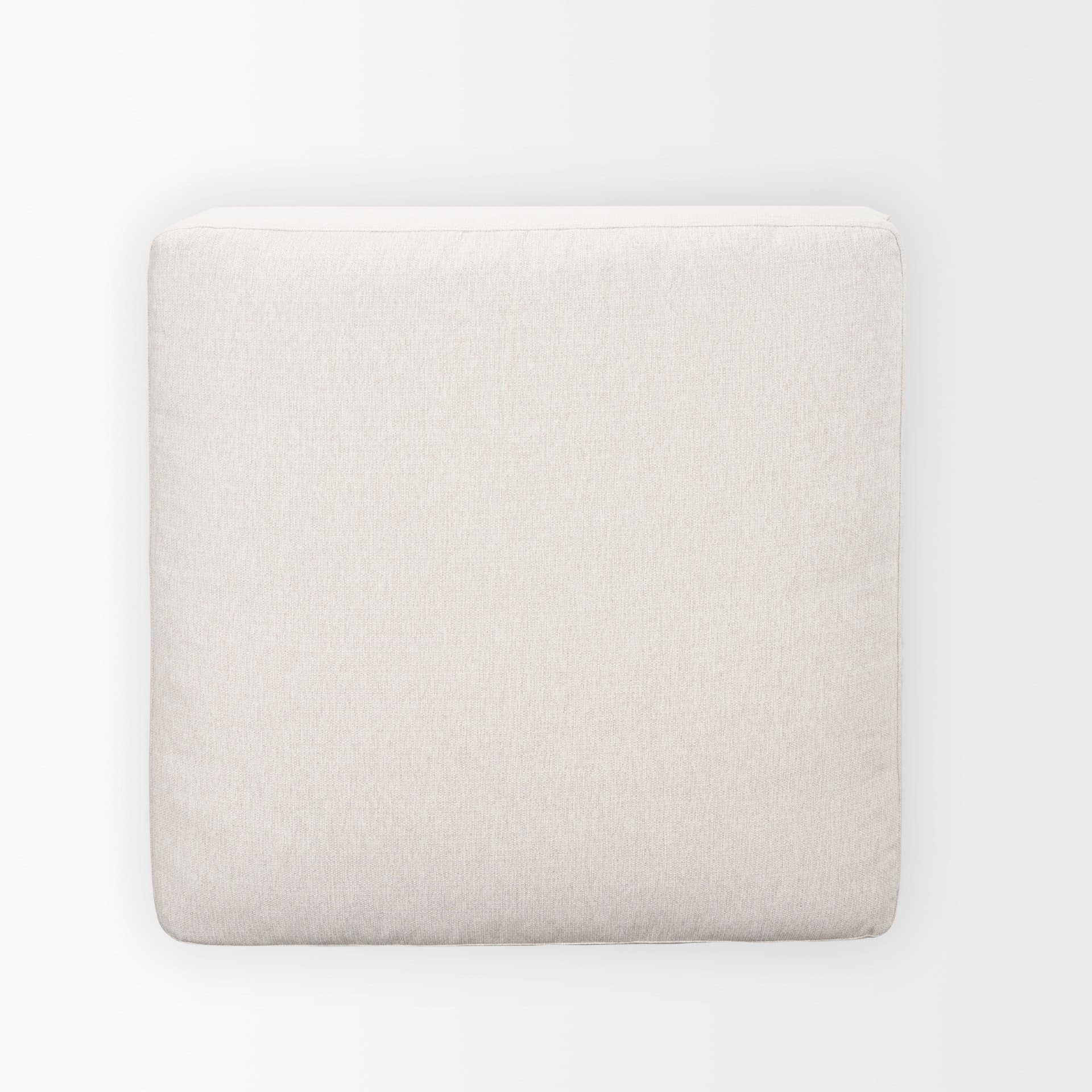 Halston Large Ottoman Oatmeal Performance Fabric — product photograph