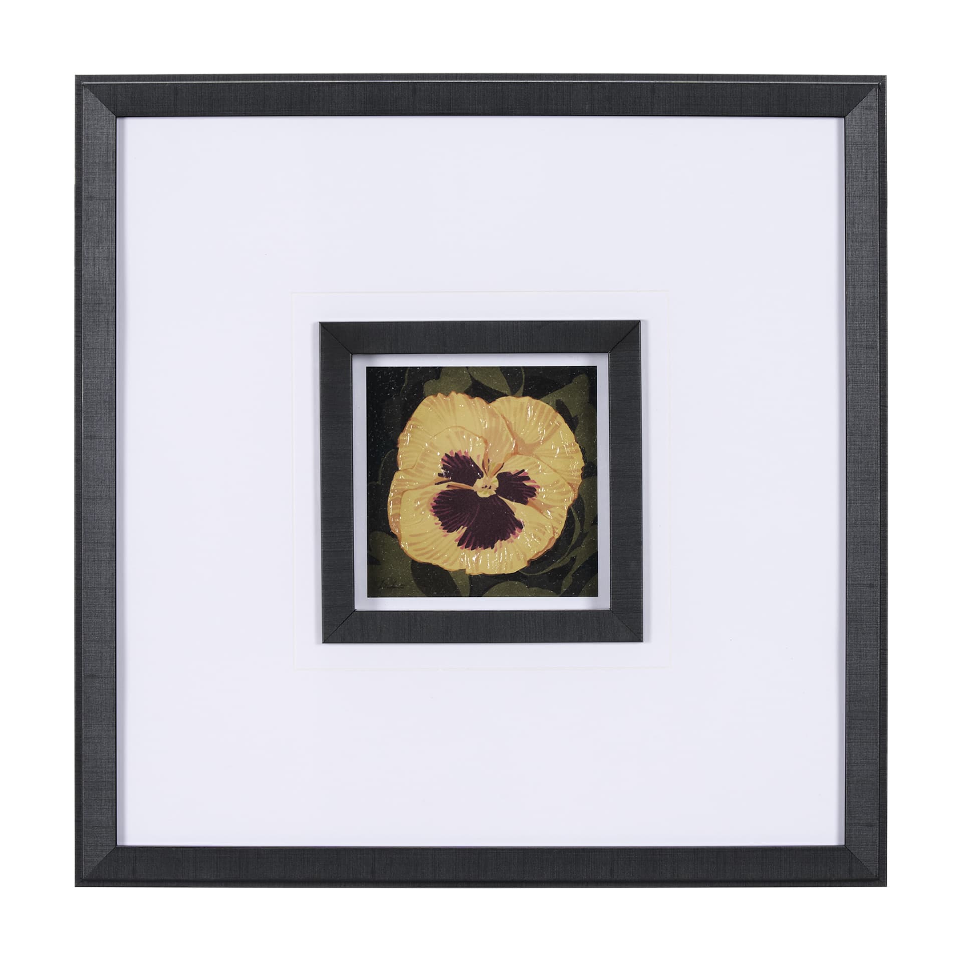 Flower Portrait I by Mercana Studio a Hand Embellished Textured Framed Art Print Matted under Glass — product photograph