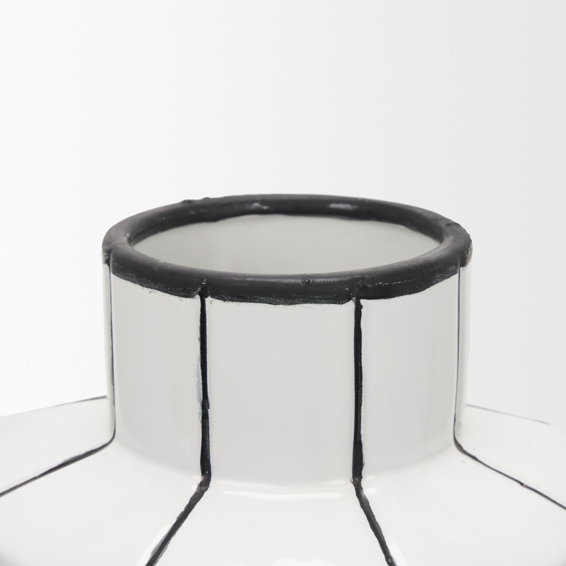 Dinah Large White w/ Black Stripes Ceramic Vase — product photograph
