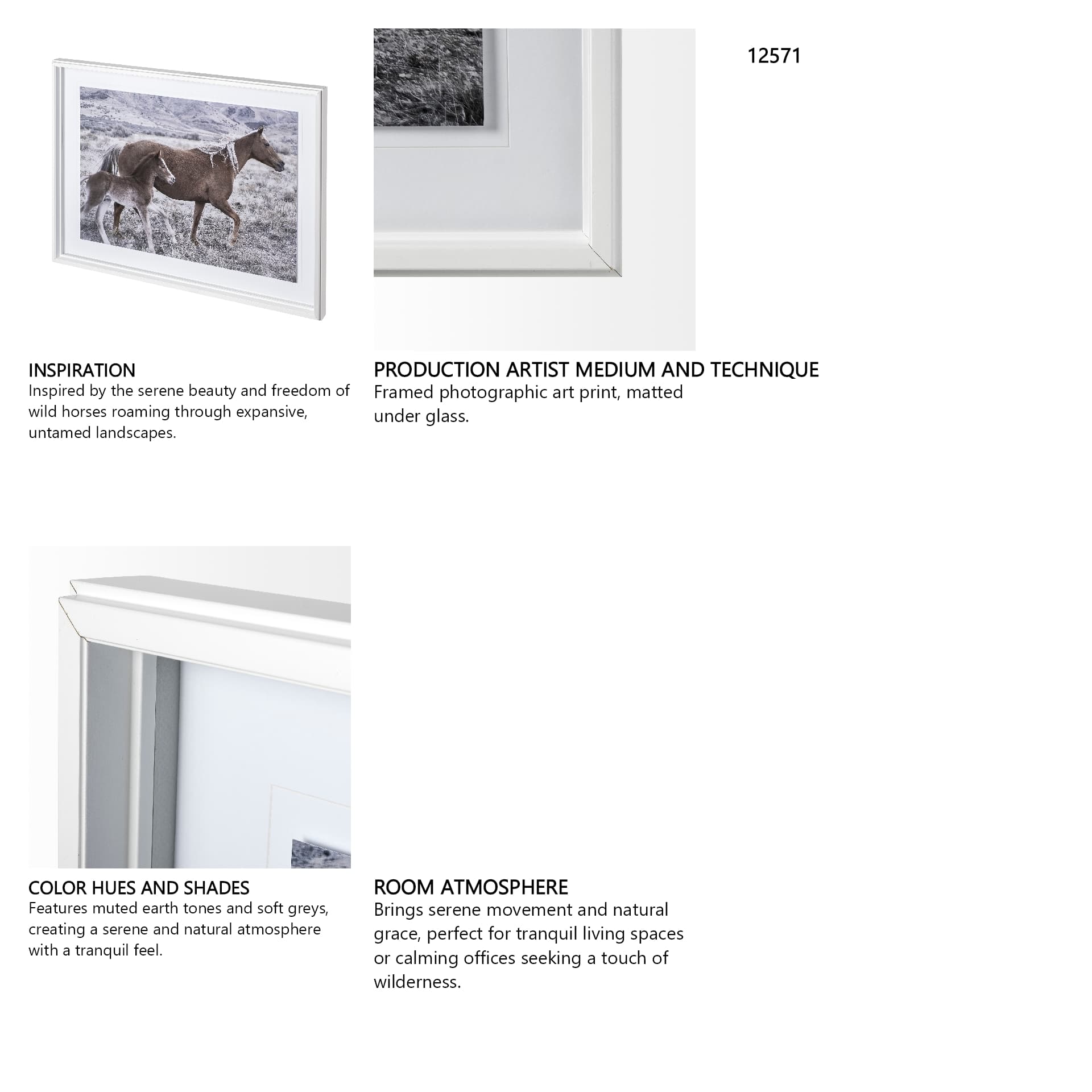 Horse 2 by Dunker a Framed Photo Art Print Matted under Glass — in a styled room