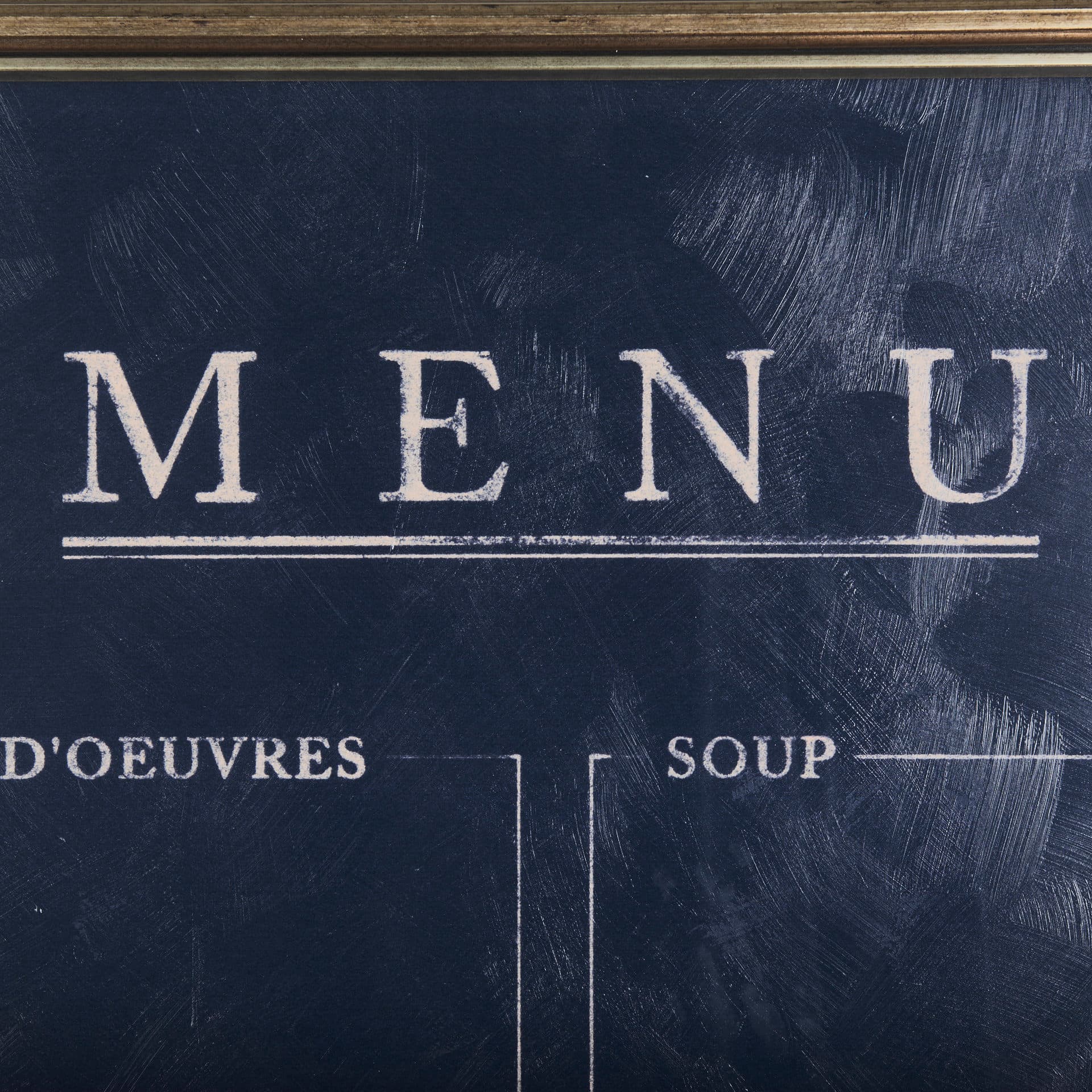 MENU II by Mercana Studio a Hand Embellished Textured Framed Art Print Matted under Glass — product photograph