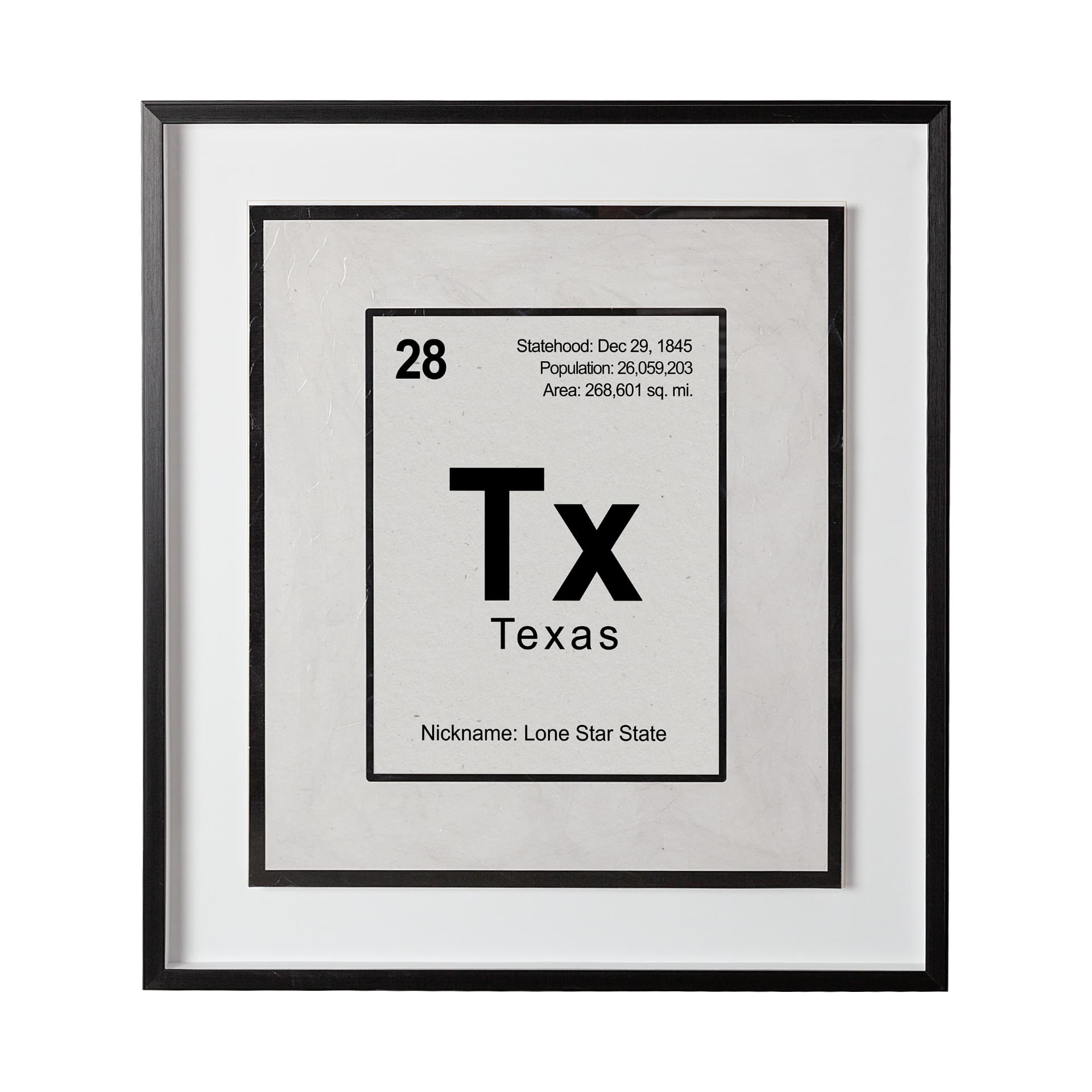 Breaking Texas B by THE Studio a Hand Embellished Textured Framed Art Print Matted under Glass — product photograph