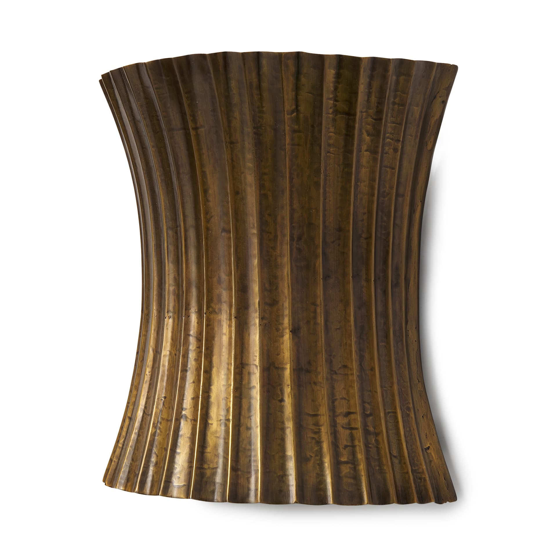 Letitia 10.5L x 5.5W x 11.0H Gold Hammered Metal Fan Wall Sconce — product photograph